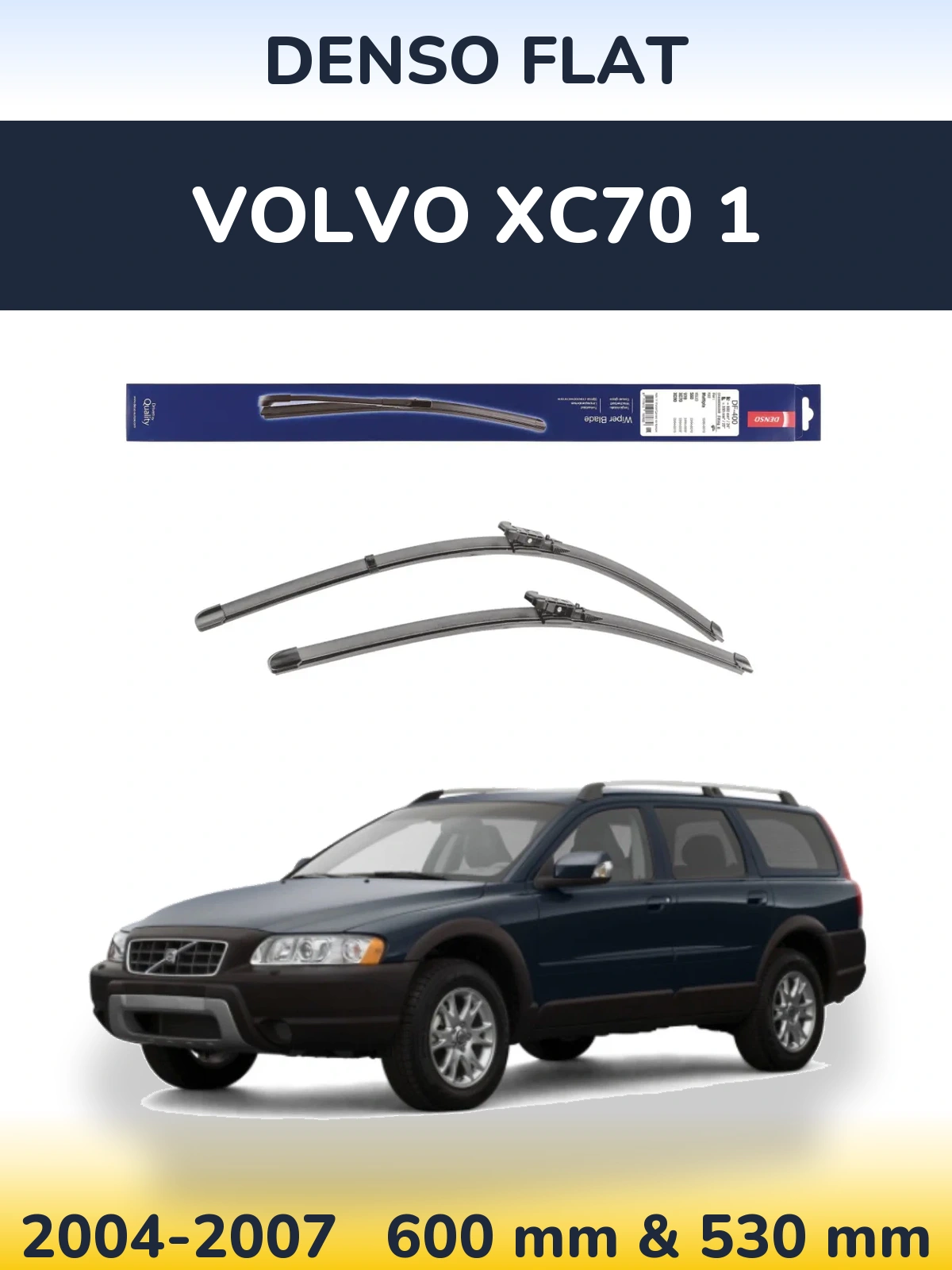Комплект передних дворников Denso Flat 600 & 550 мм для Volvo XC70 1 2004-2007