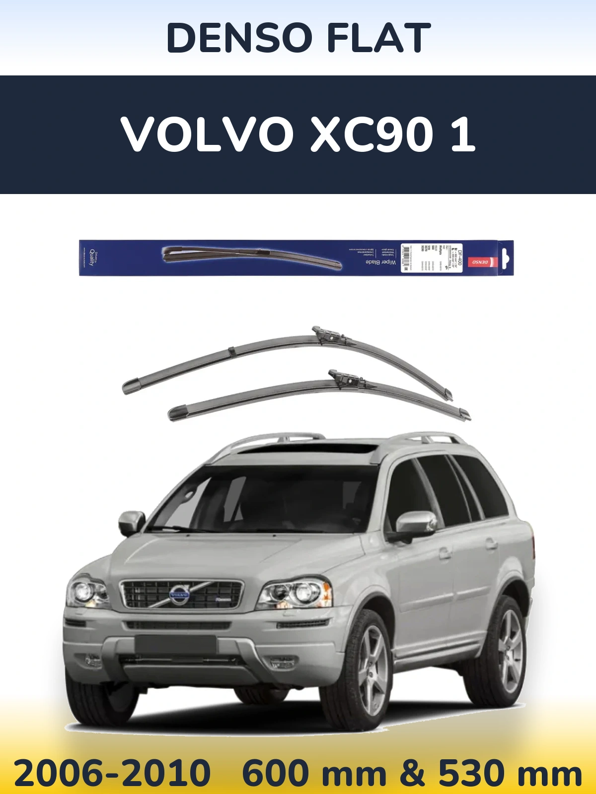 Komplet przednich wycieraczek Denso Flat 600 & 550 mm do Volvo XC90 1 2006-2010