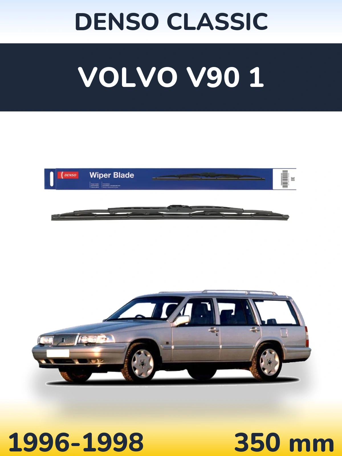Rear wiper blade Denso Classic 350 mm for Volvo V90 1 1996-1998