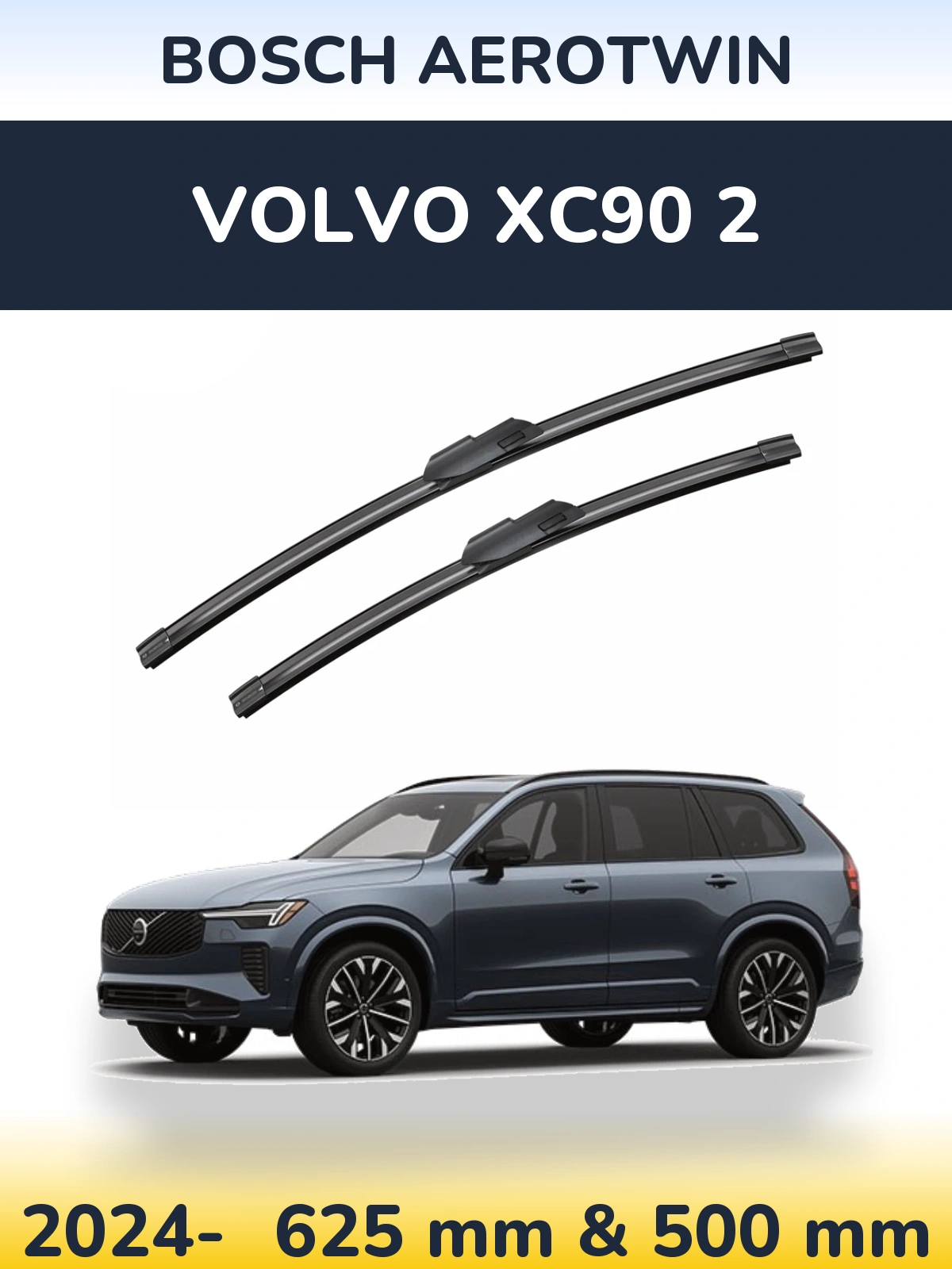 Komplet przednich wycieraczek BOSCH AeroTwin 625 & 500 mm do Volvo XC90 2 2024-2026