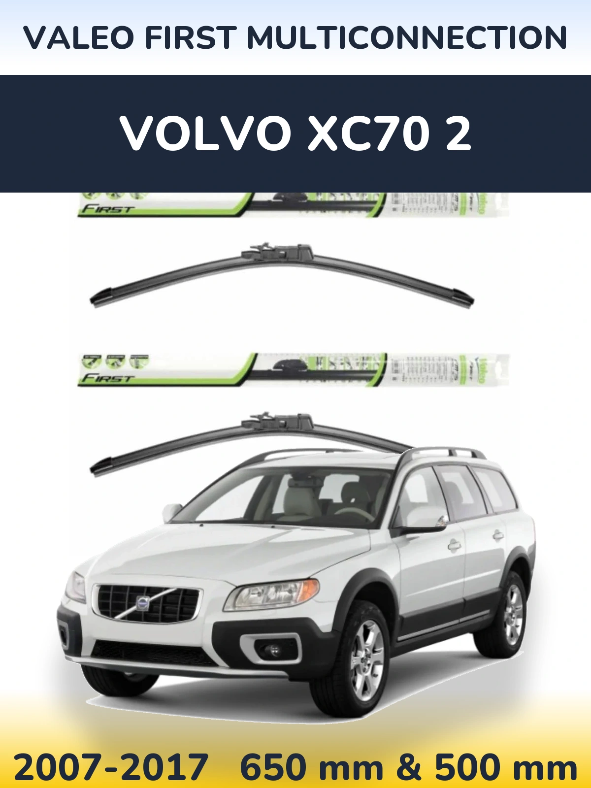 Komplet przednich wycieraczek Valeo First MultiConnection 650 & 500 mm do Volvo XC70 2 2007-2017