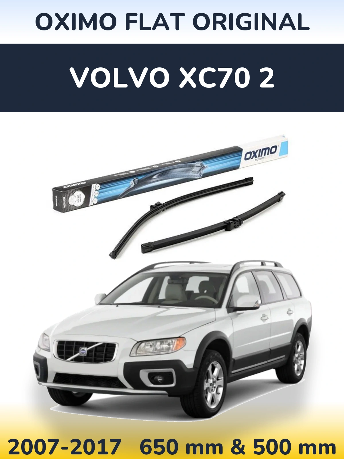 Komplet przednich wycieraczek Oximo Flat Original 650 & 500 mm do Volvo XC70 2 2007-2017