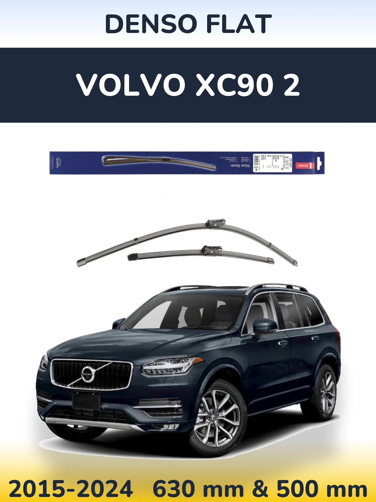 Komplet przednich wycieraczek Denso Flat 600 & 500 mm do Volvo XC90 2 2015-2024