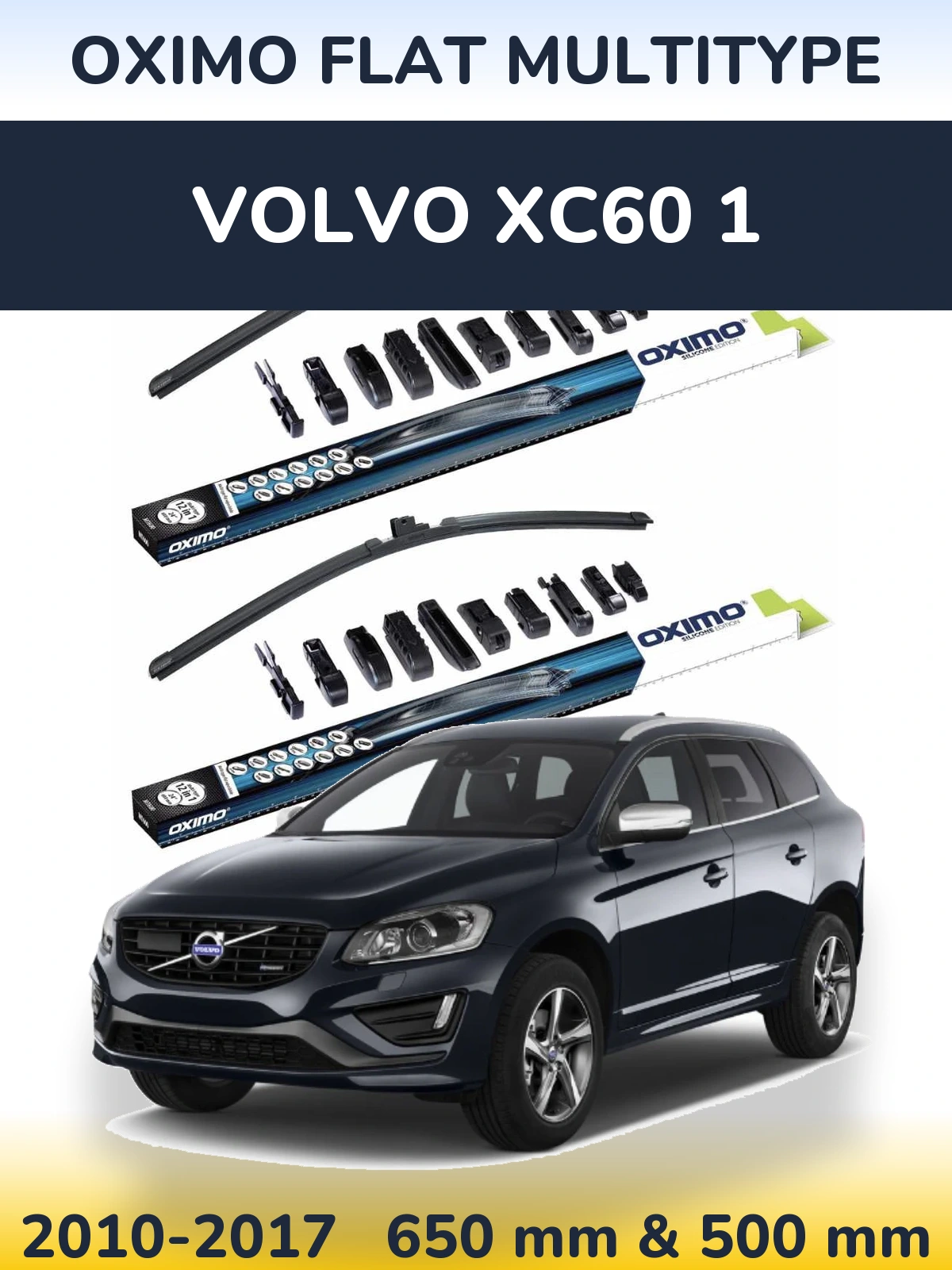 Komplet przednich wycieraczek Oximo Flat MultiType 650 & 500 mm do Volvo XC60 1 2010-2017