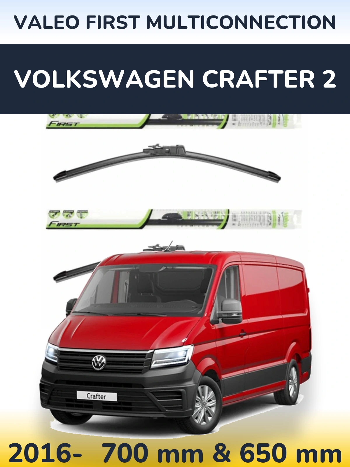 Komplet przednich wycieraczek Valeo First MultiConnection 700 & 650 mm do Volkswagen Crafter 2 2016-2026