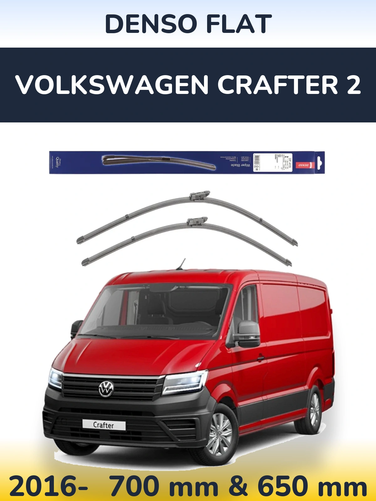 Komplet przednich wycieraczek Denso Flat 700 & 650 mm do Volkswagen Crafter 2 2016-2026