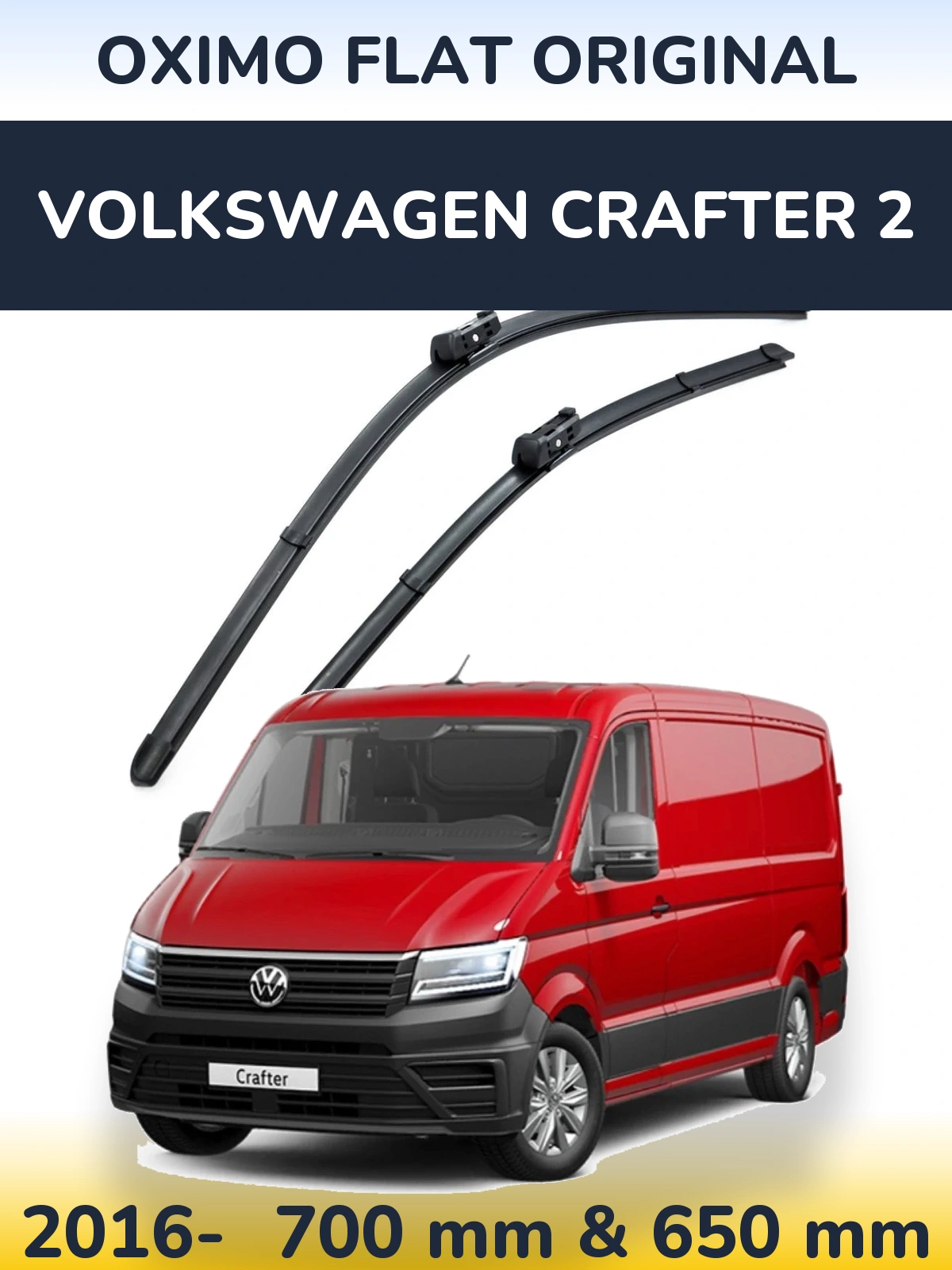 Komplet przednich wycieraczek Oximo Flat Original 700 & 650 mm do Volkswagen Crafter 2 2016-2026
