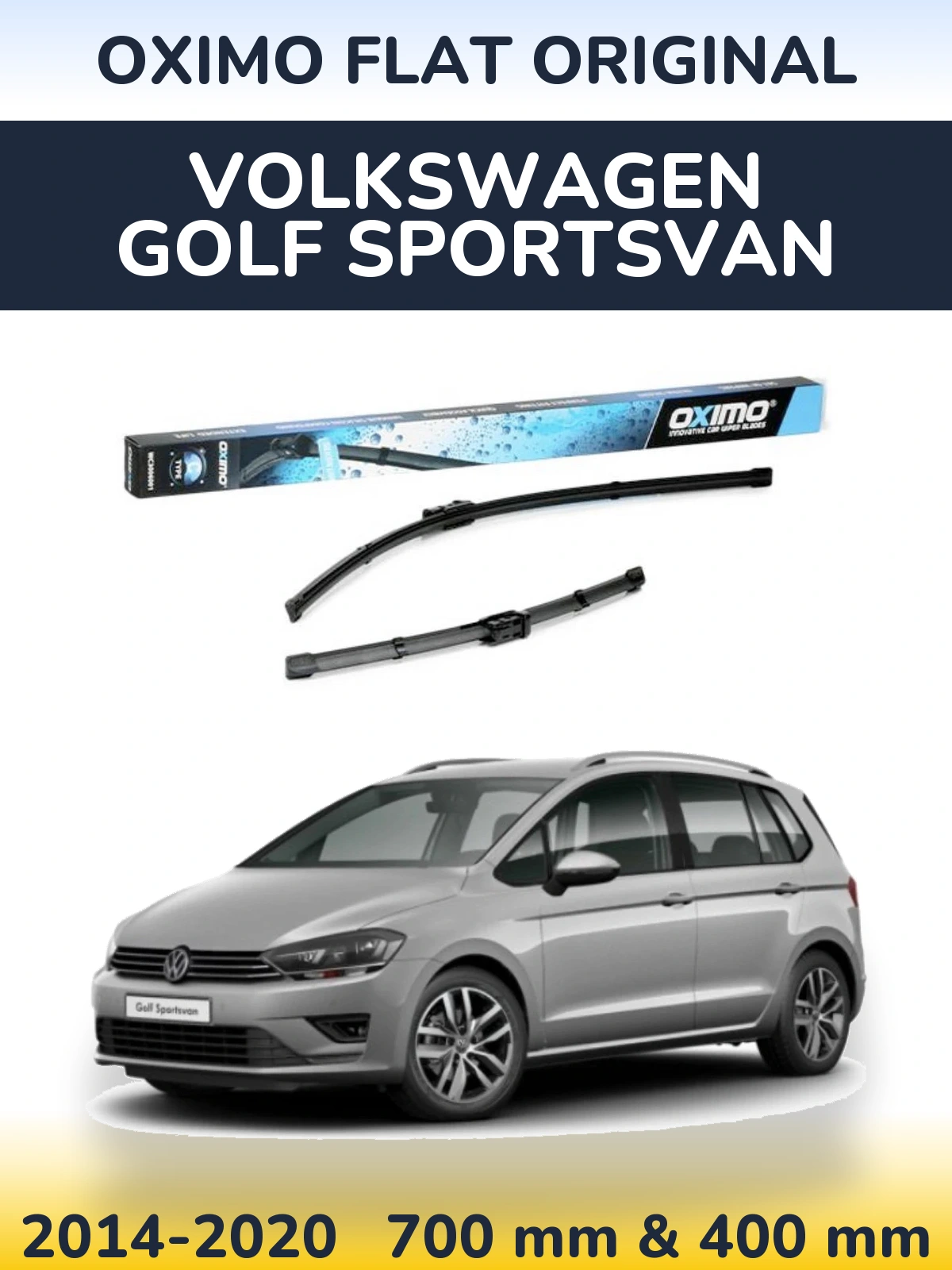 Komplet przednich wycieraczek Oximo Flat Original 700 & 400 mm do Volkswagen Golf Sportsvan 2014-2020