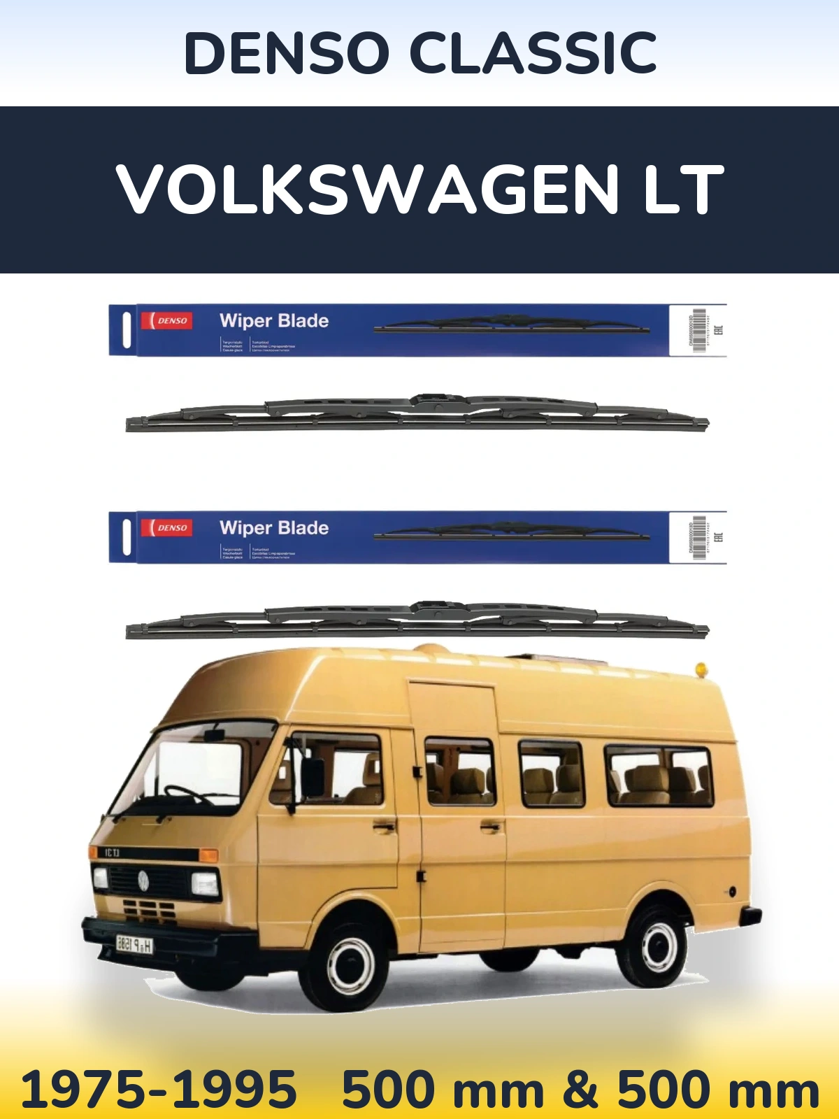 Komplet przednich wycieraczek Denso Classic 500 & 500 mm do Volkswagen LT 1975-1995