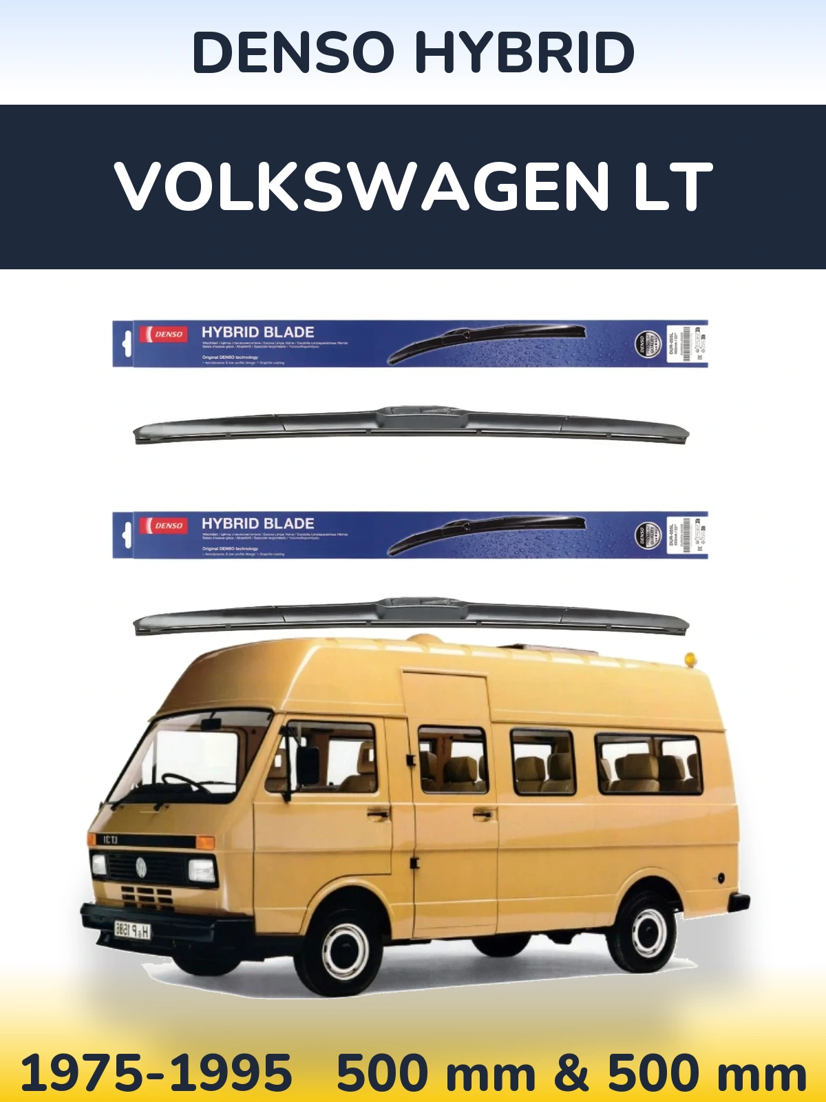 Komplet przednich wycieraczek Denso Hybrid 500 & 500 mm do Volkswagen LT 1975-1995