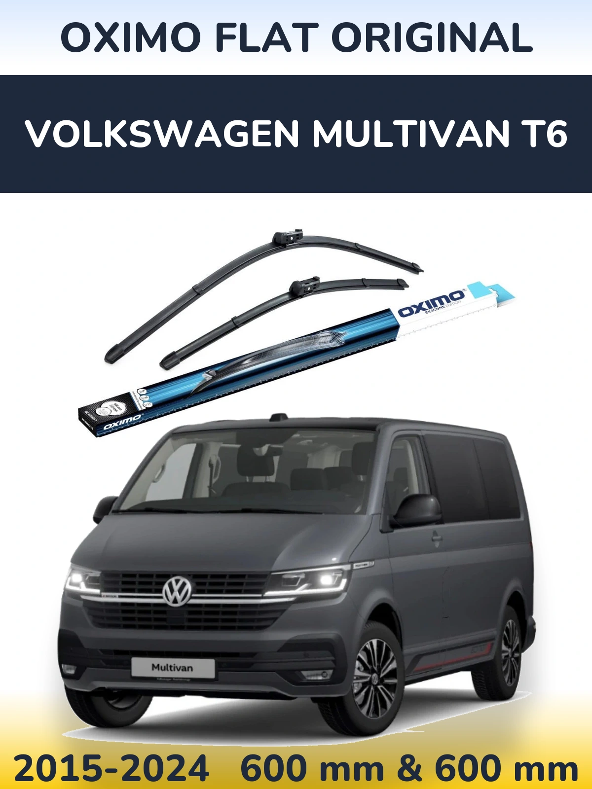 Komplet przednich wycieraczek Oximo Flat Original 600 & 600 mm do Volkswagen Multivan T6 2015-2024