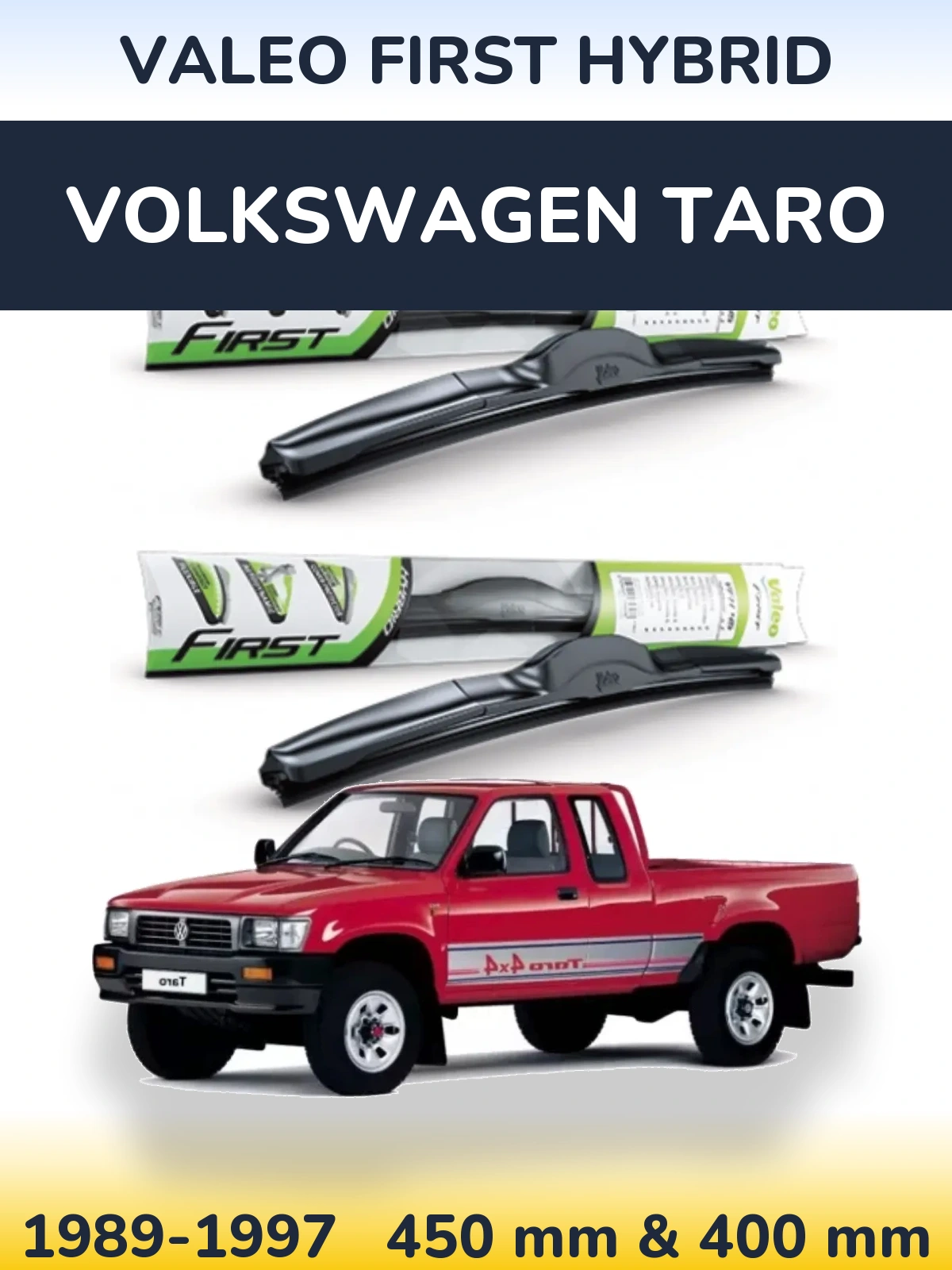 Комплект передних дворников Valeo First Hybrid 450 & 400 мм для Volkswagen Taro 1989-1997