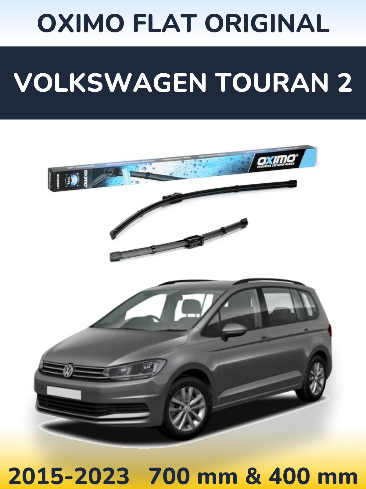 Комплект передних дворников Oximo Flat Original 700 & 400 мм для Volkswagen Touran 2 2015-2023