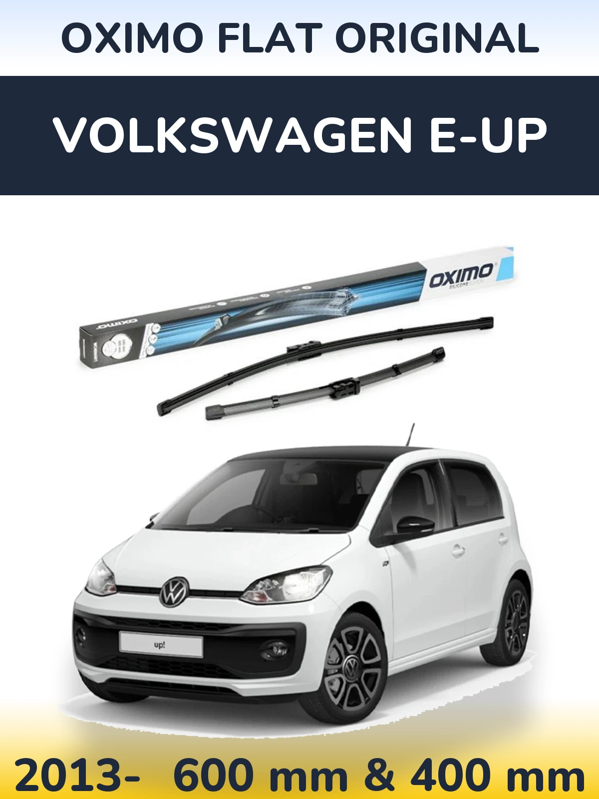 Комплект передних дворников Oximo Flat Original 600 & 400 мм для Volkswagen e-Up 2013-2026