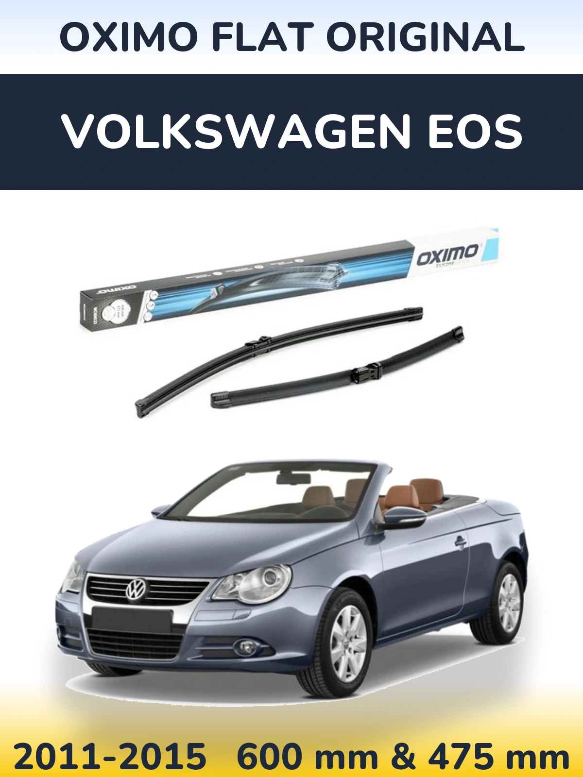 Komplet przednich wycieraczek Oximo Flat Original 600 & 475 mm do Volkswagen EOS 2011-2015