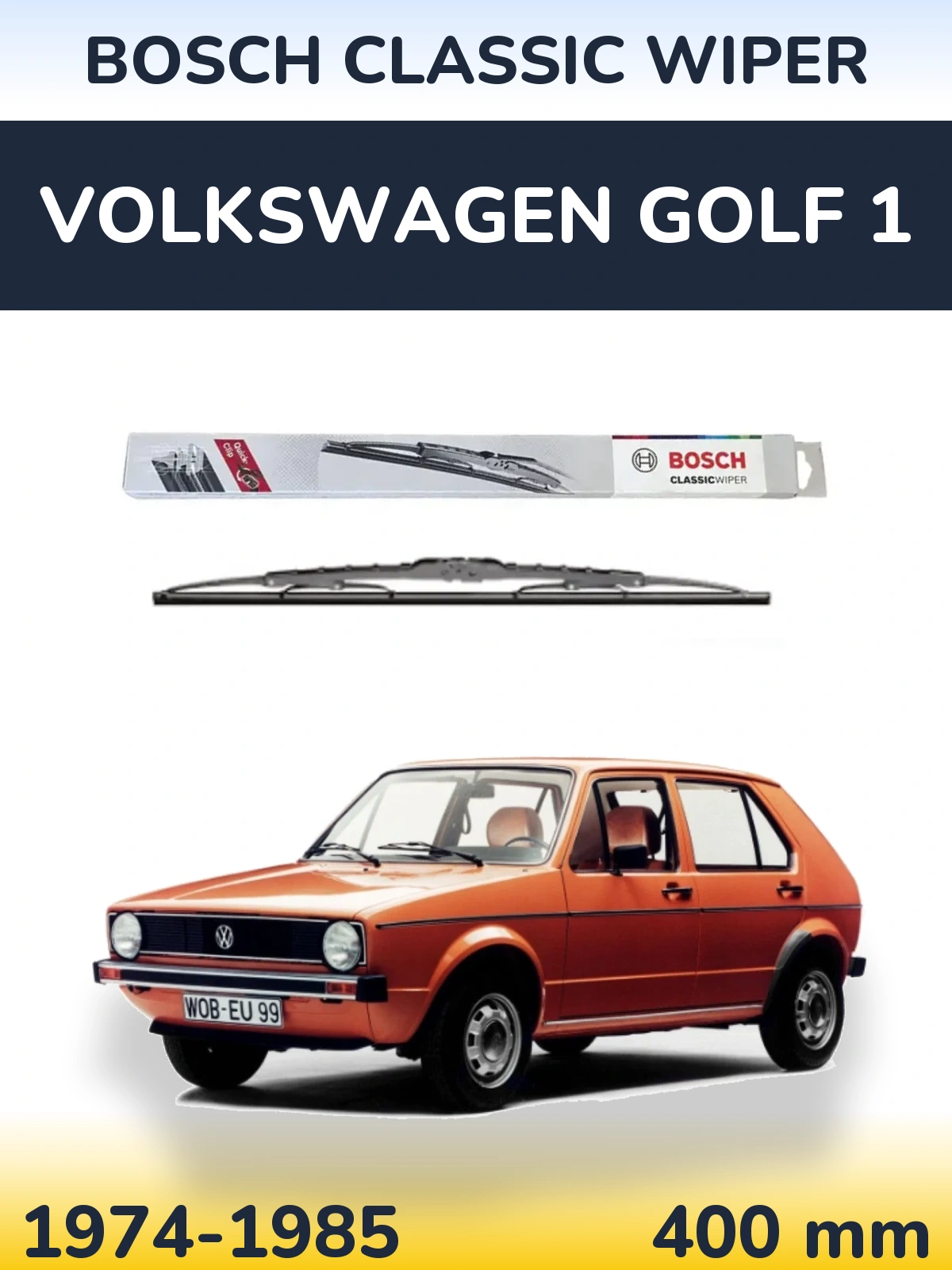 Tylna wycieraczka BOSCH Classic Wiper 400 mm do Volkswagen Golf 1 1974-1985