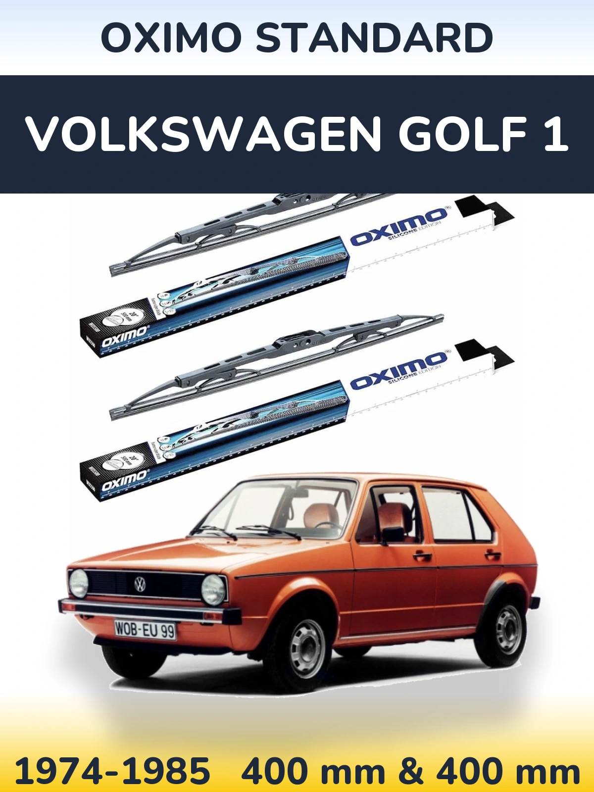 Комплект передних дворников Oximo Standard 400 & 400 мм для Volkswagen Golf 1 1974-1985