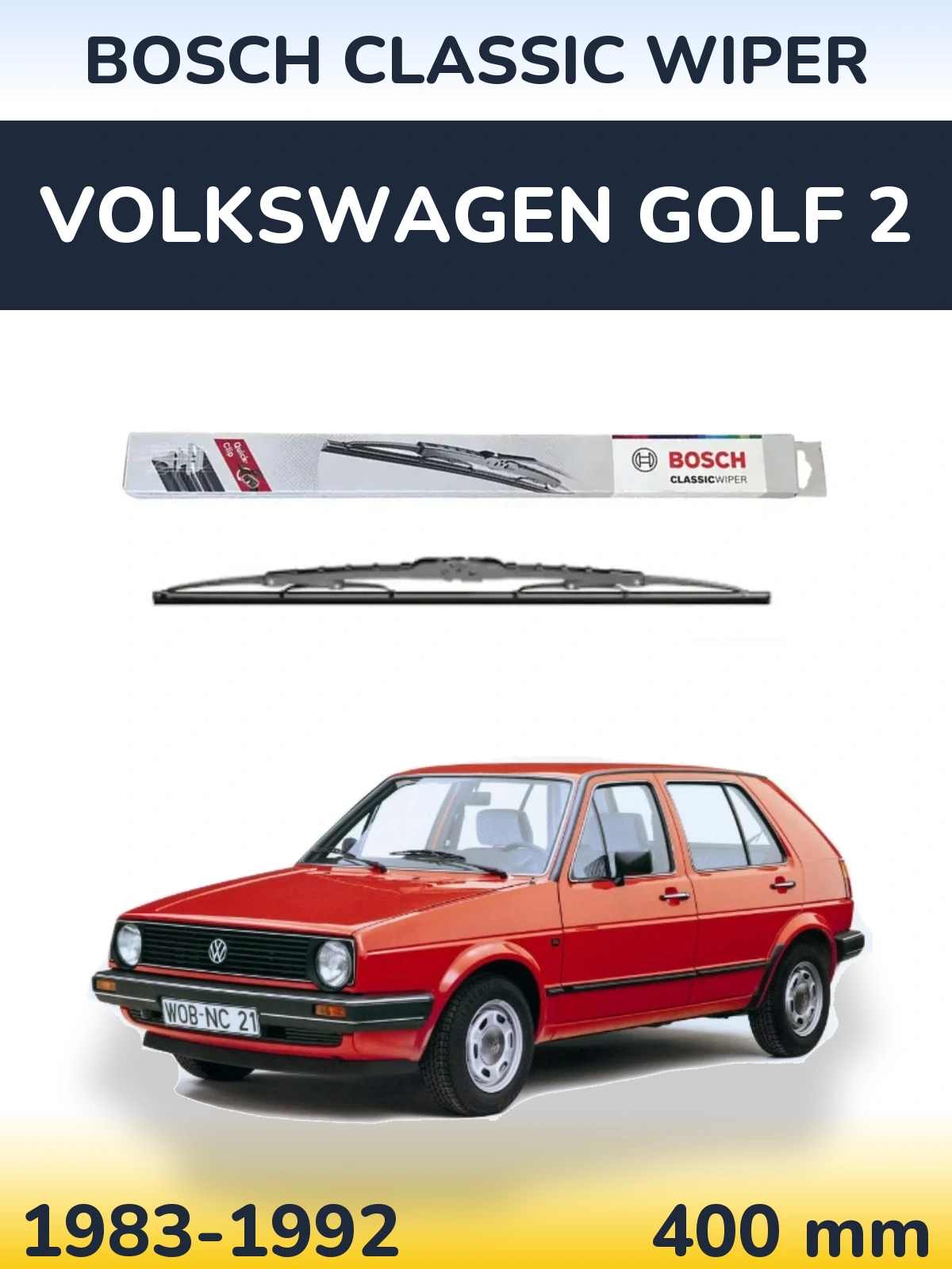 Tylna wycieraczka BOSCH Classic Wiper 400 mm do Volkswagen Golf 2 1983-1992