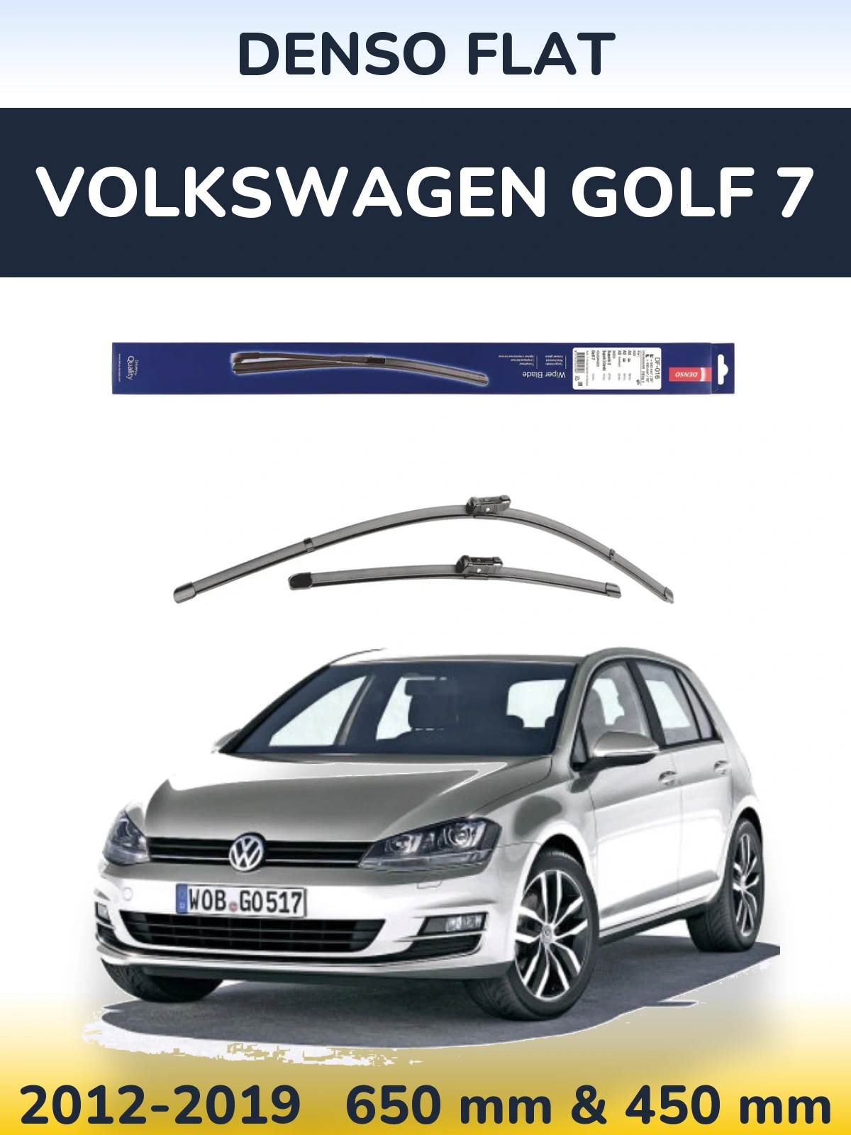 Komplet przednich wycieraczek Denso Flat 650 & 450 mm do Volkswagen Golf 7 2012-2019