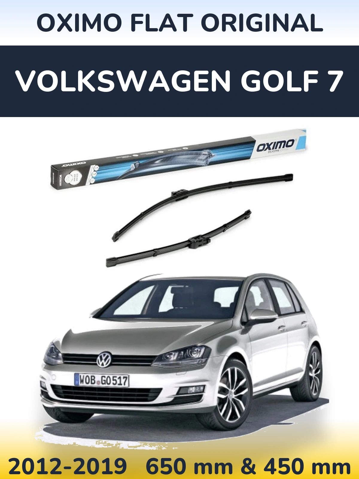 Komplet przednich wycieraczek Oximo Flat Original 650 & 450 mm do Volkswagen Golf 7 2012-2019