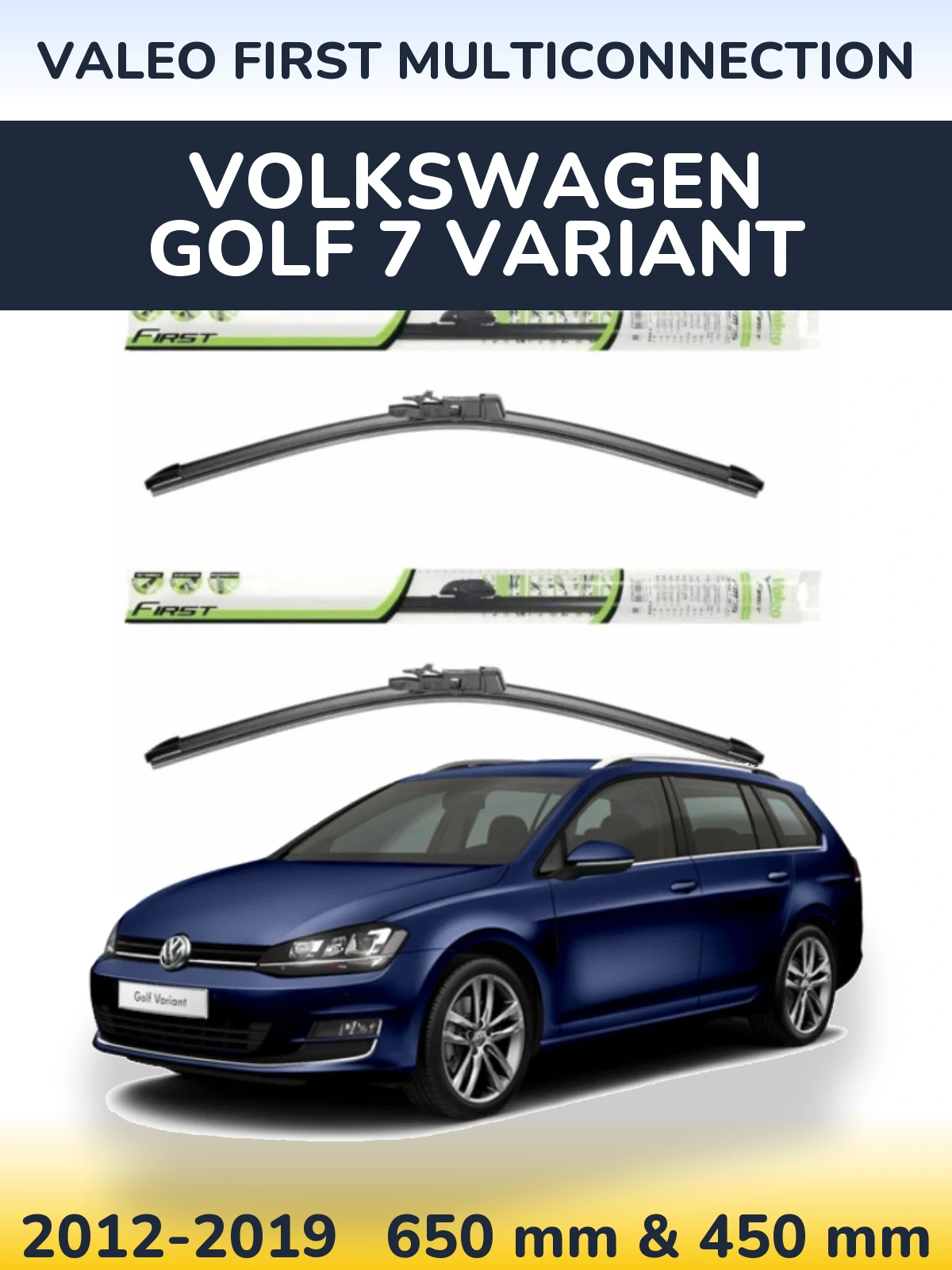 Komplet przednich wycieraczek Valeo First MultiConnection 650 & 450 mm do Volkswagen Golf 7 Variant 2012-2019