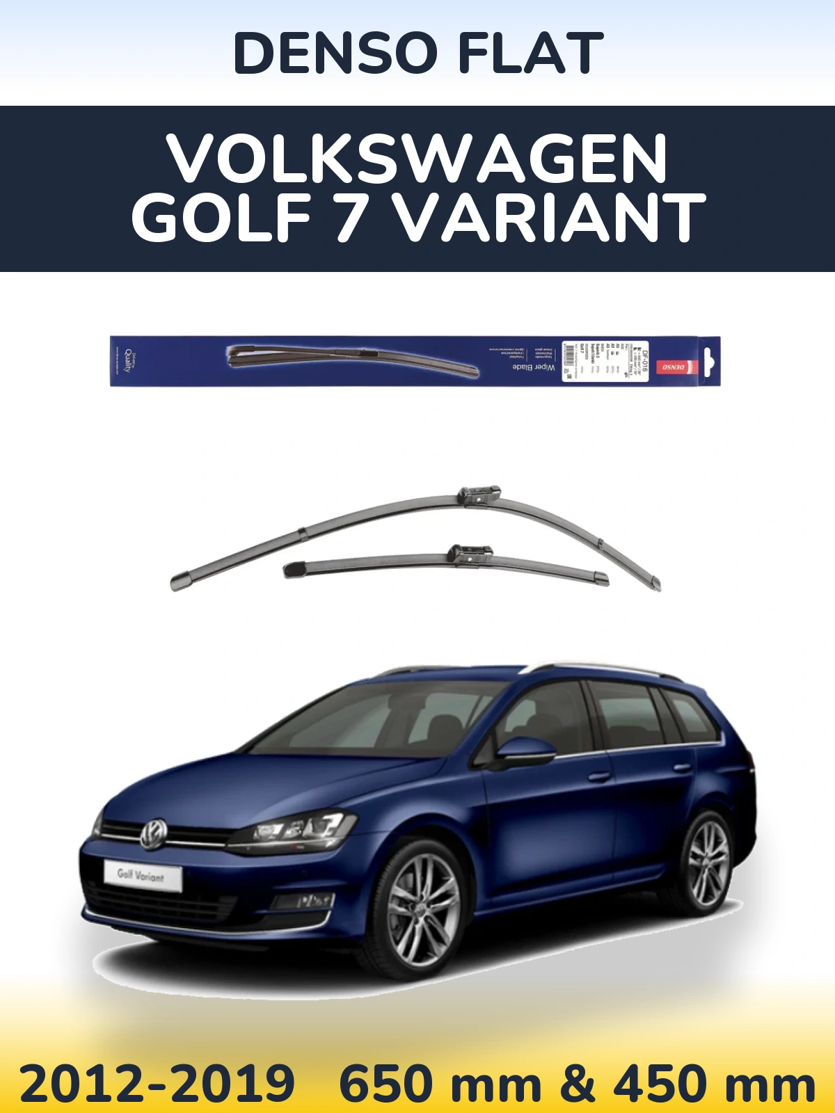 Komplet przednich wycieraczek Denso Flat 650 & 450 mm do Volkswagen Golf 7 Variant 2012-2019