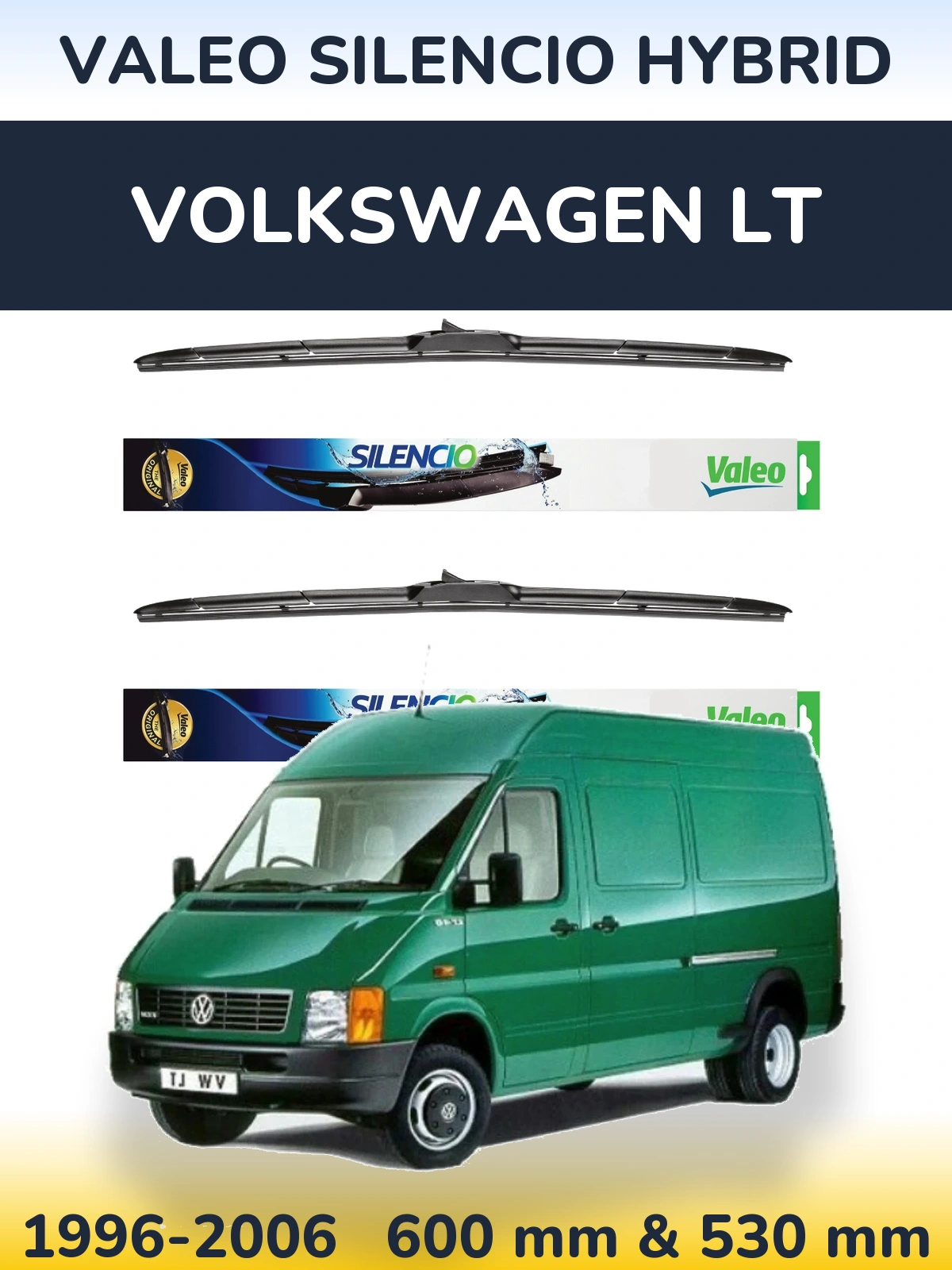 Комплект передних дворников Valeo Silencio Hybrid 600 & 530 мм для Volkswagen LT 1996-2006