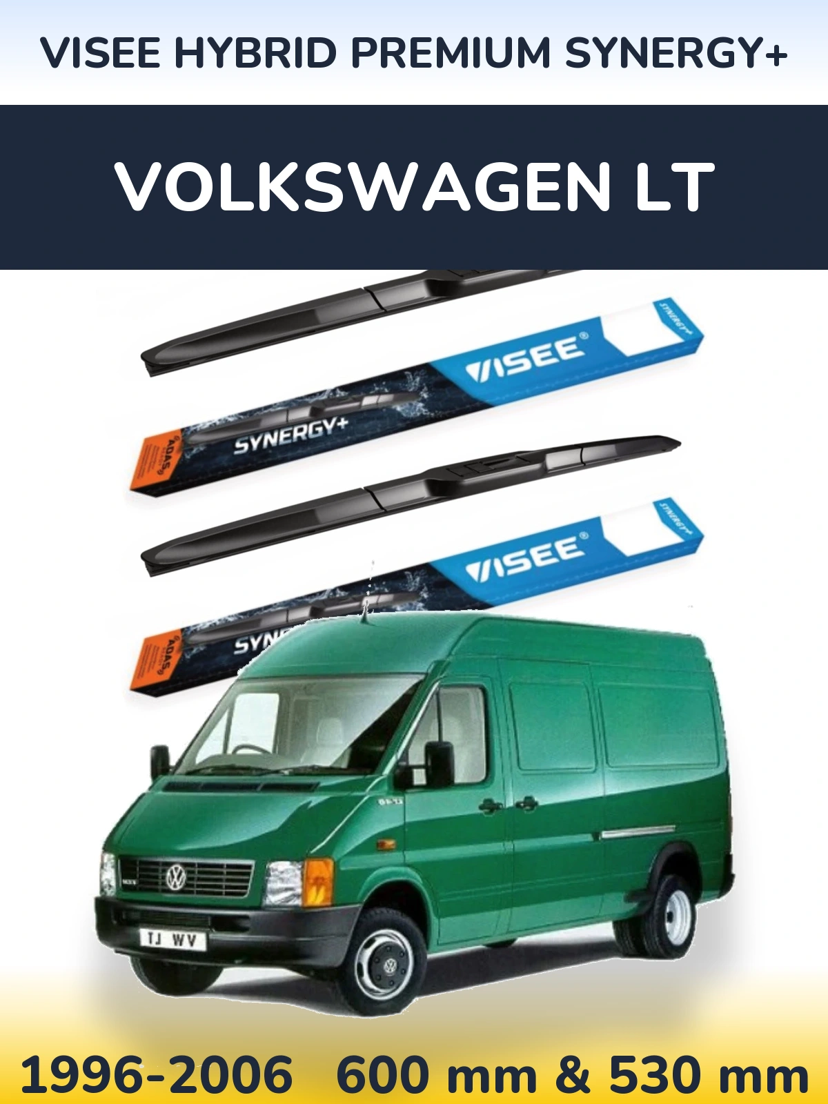 Komplet przednich wycieraczek VISEE HYBRID PREMIUM SYNERGY+ 600 & 530 mm do Volkswagen LT 1996-2006