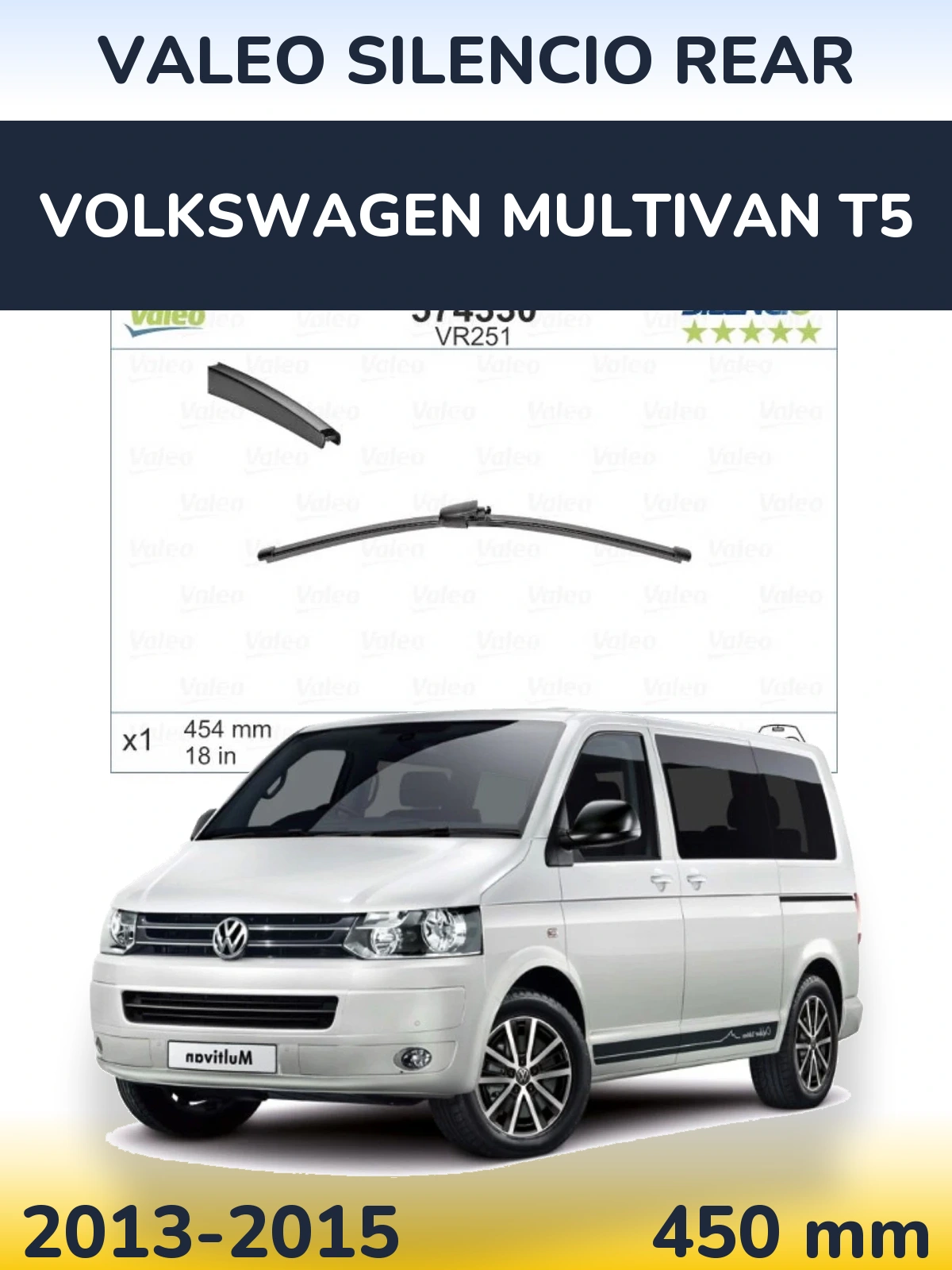 Tylna wycieraczka Valeo Silencio Rear 454 mm do Volkswagen Multivan T5 2013-2015