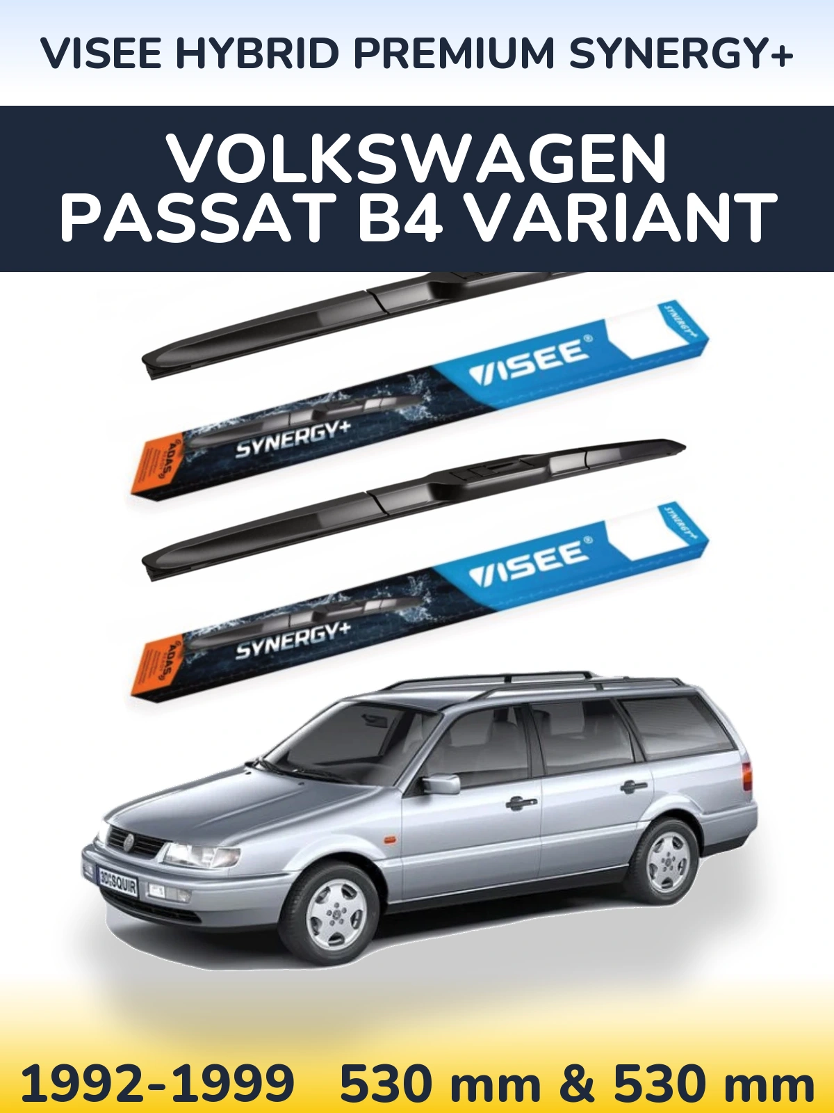 Komplet przednich wycieraczek VISEE HYBRID PREMIUM SYNERGY+ 530 & 530 mm do Volkswagen Passat B4 Variant 1992-1999
