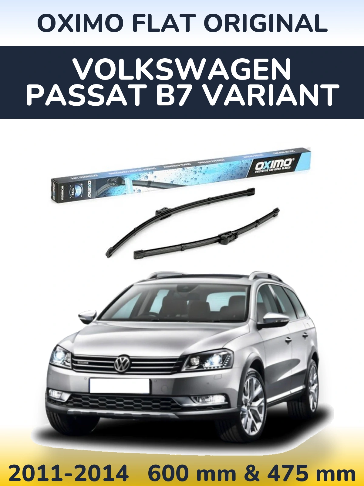 Komplet przednich wycieraczek Oximo Flat Original 600 & 475 mm do Volkswagen Passat B7 Variant 2011-2014