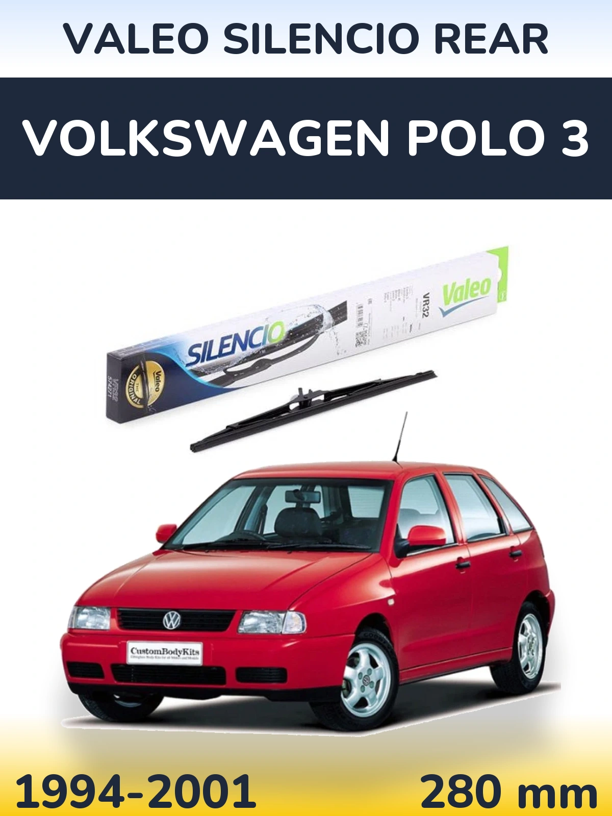 Задний дворник Valeo Silencio Rear 280 мм для Volkswagen Polo 3 1994-2001
