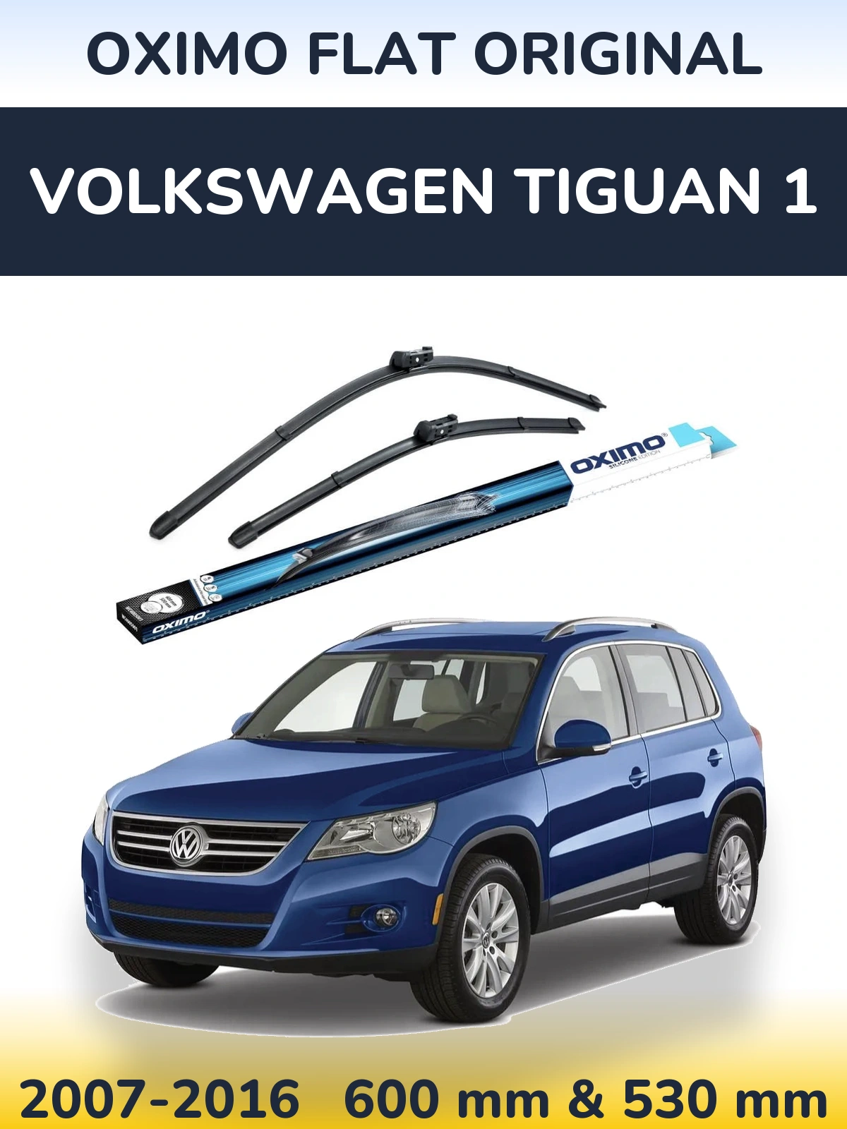 Komplet przednich wycieraczek Oximo Flat Original 600 & 500 mm do Volkswagen Tiguan 1 2007-2016