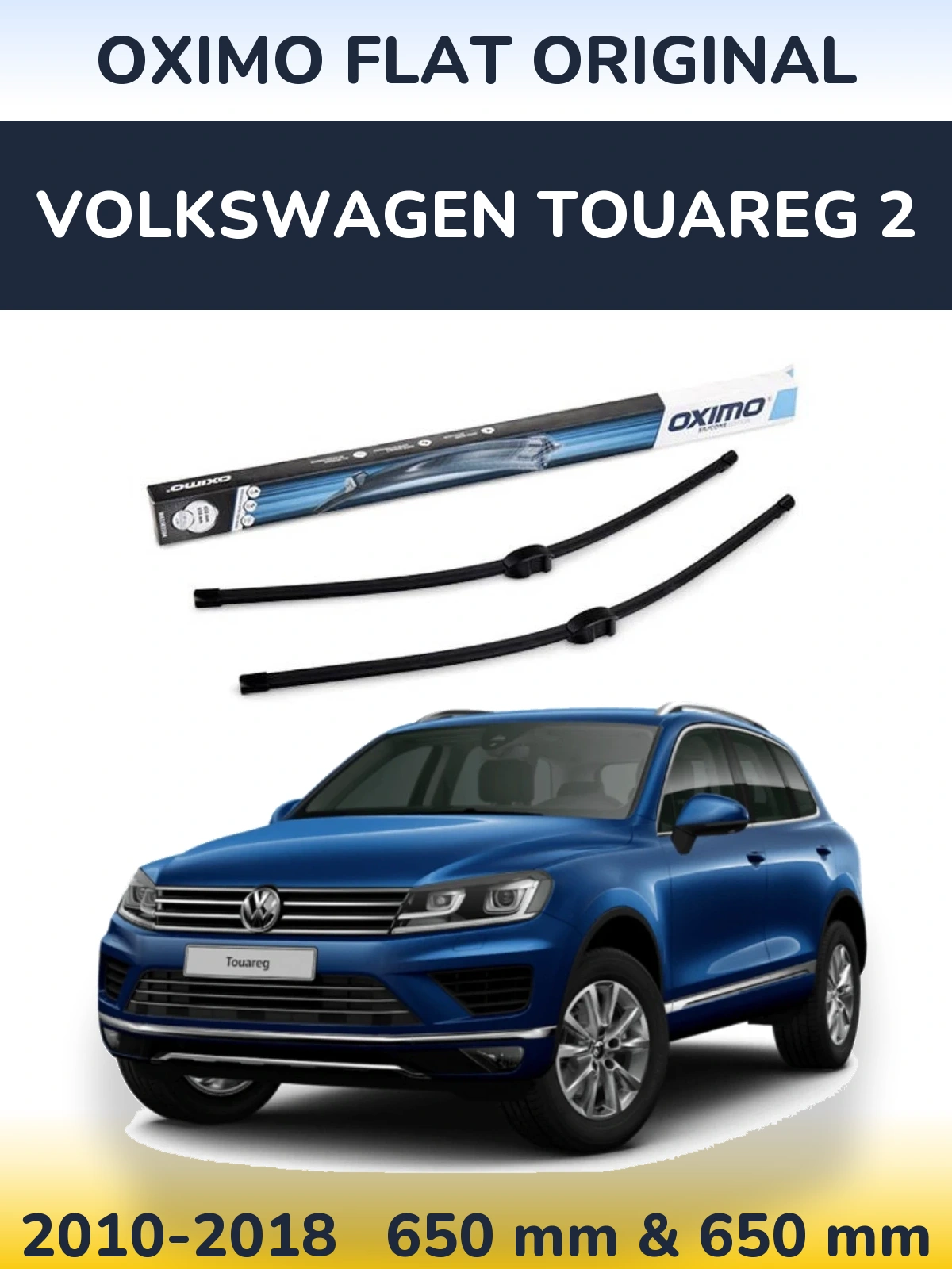 Komplet przednich wycieraczek Oximo Flat Original 650 & 650 mm do Volkswagen Touareg 2 2010-2018