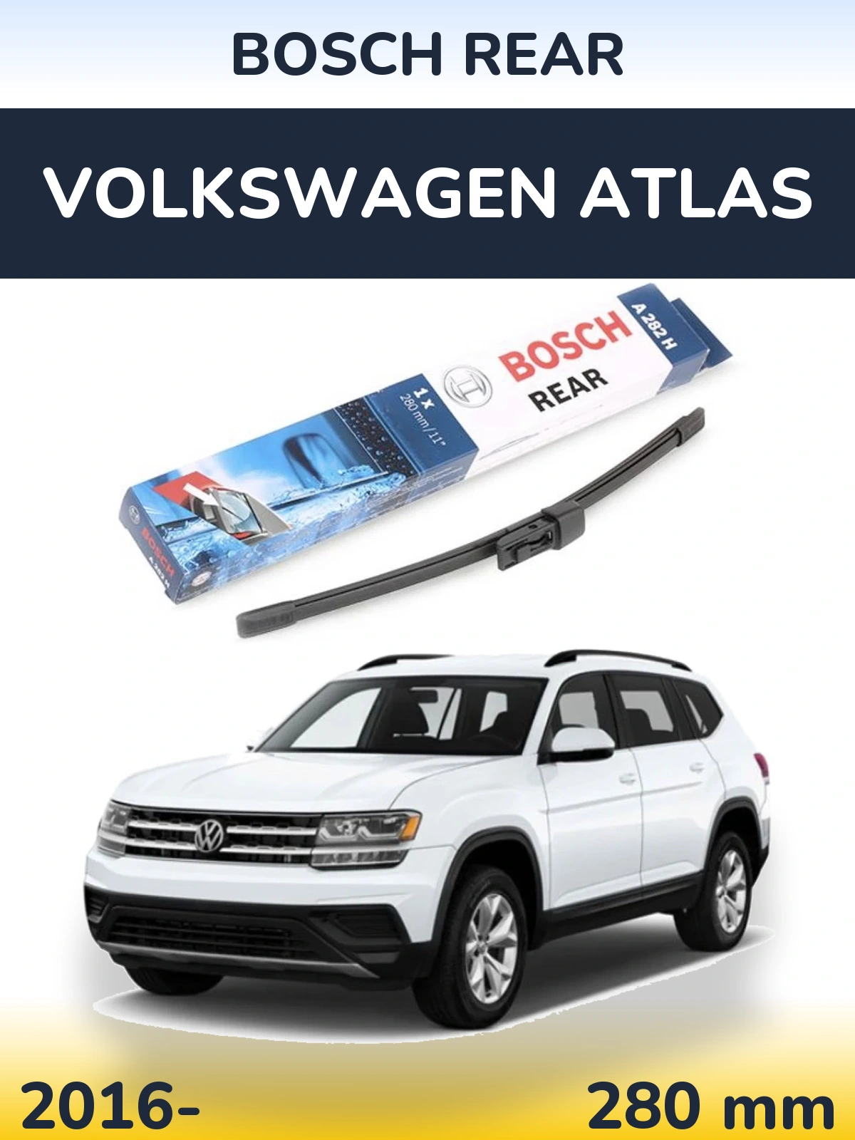 Задний дворник BOSCH Rear 280 мм для Volkswagen Atlas 2016-2026