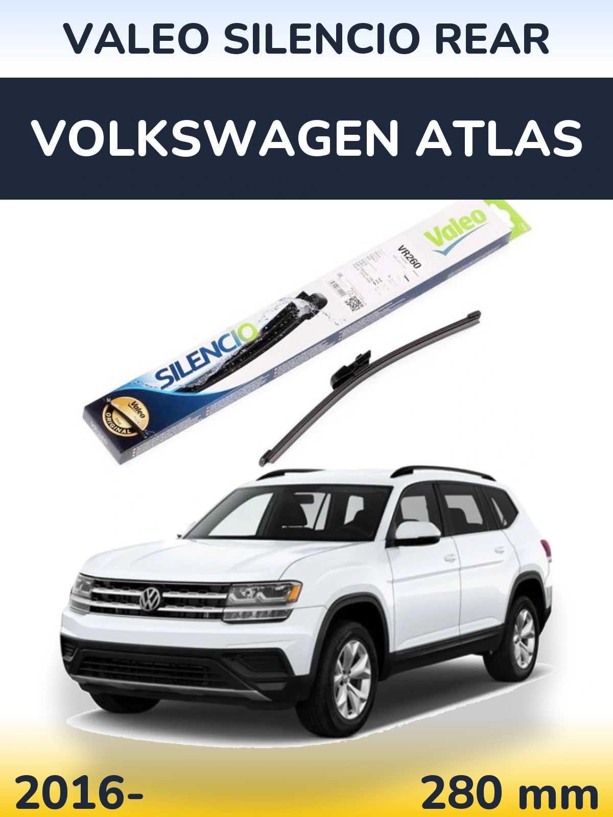 Задний дворник Valeo Silencio Rear 280 мм для Volkswagen Atlas 2016-2026