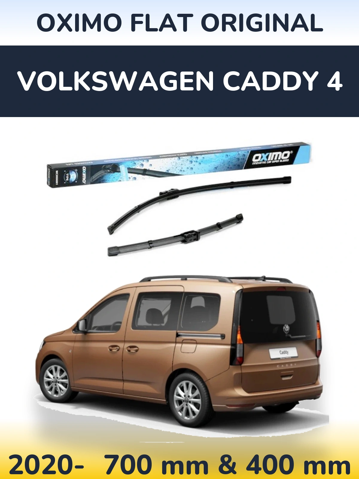 Komplet przednich wycieraczek Oximo Flat Original 700 & 400 mm do Volkswagen Caddy 4 2020-2026