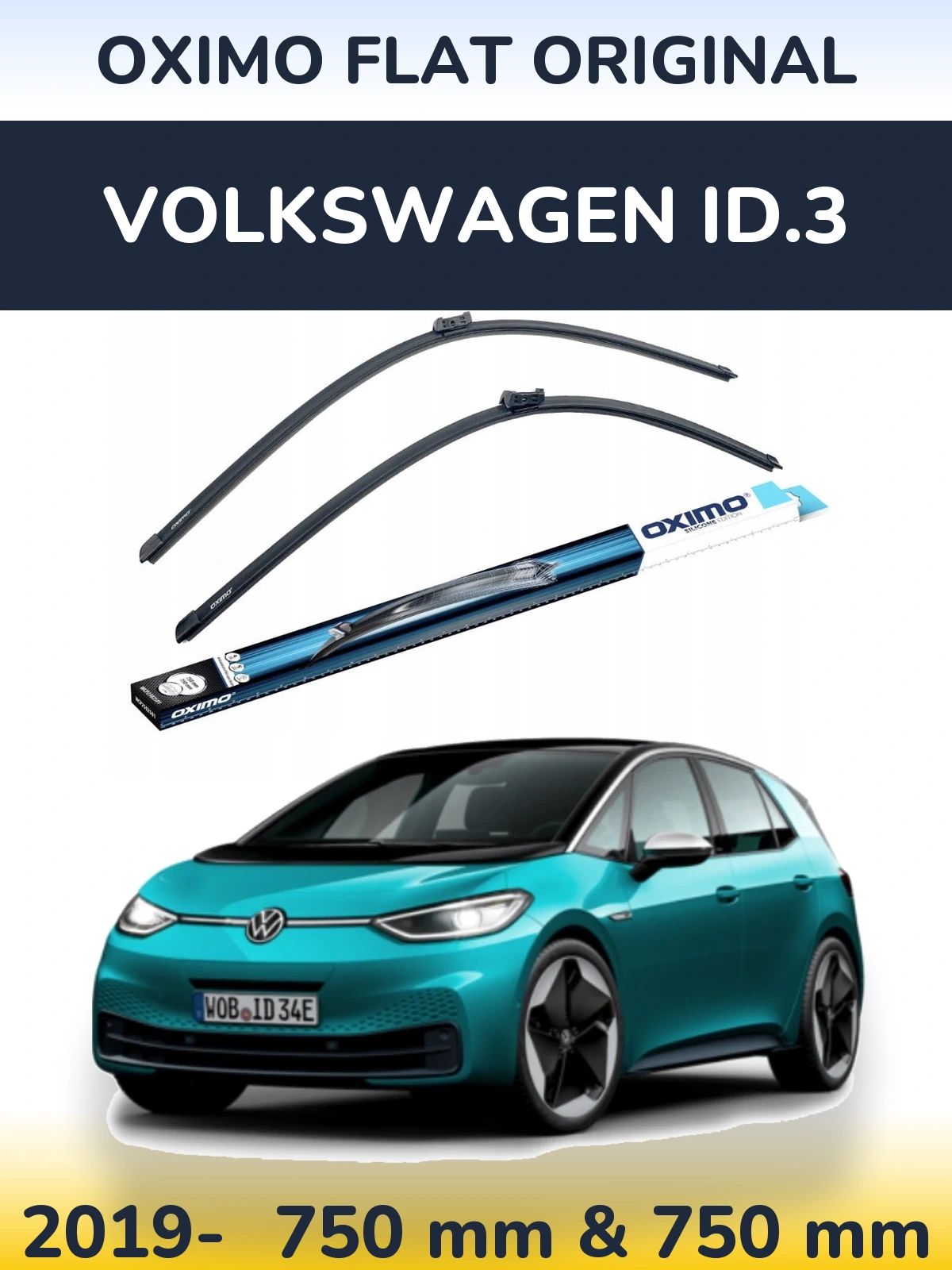 Komplet przednich wycieraczek Oximo Flat Original 750 & 750 mm do Volkswagen ID.3 2019-2026