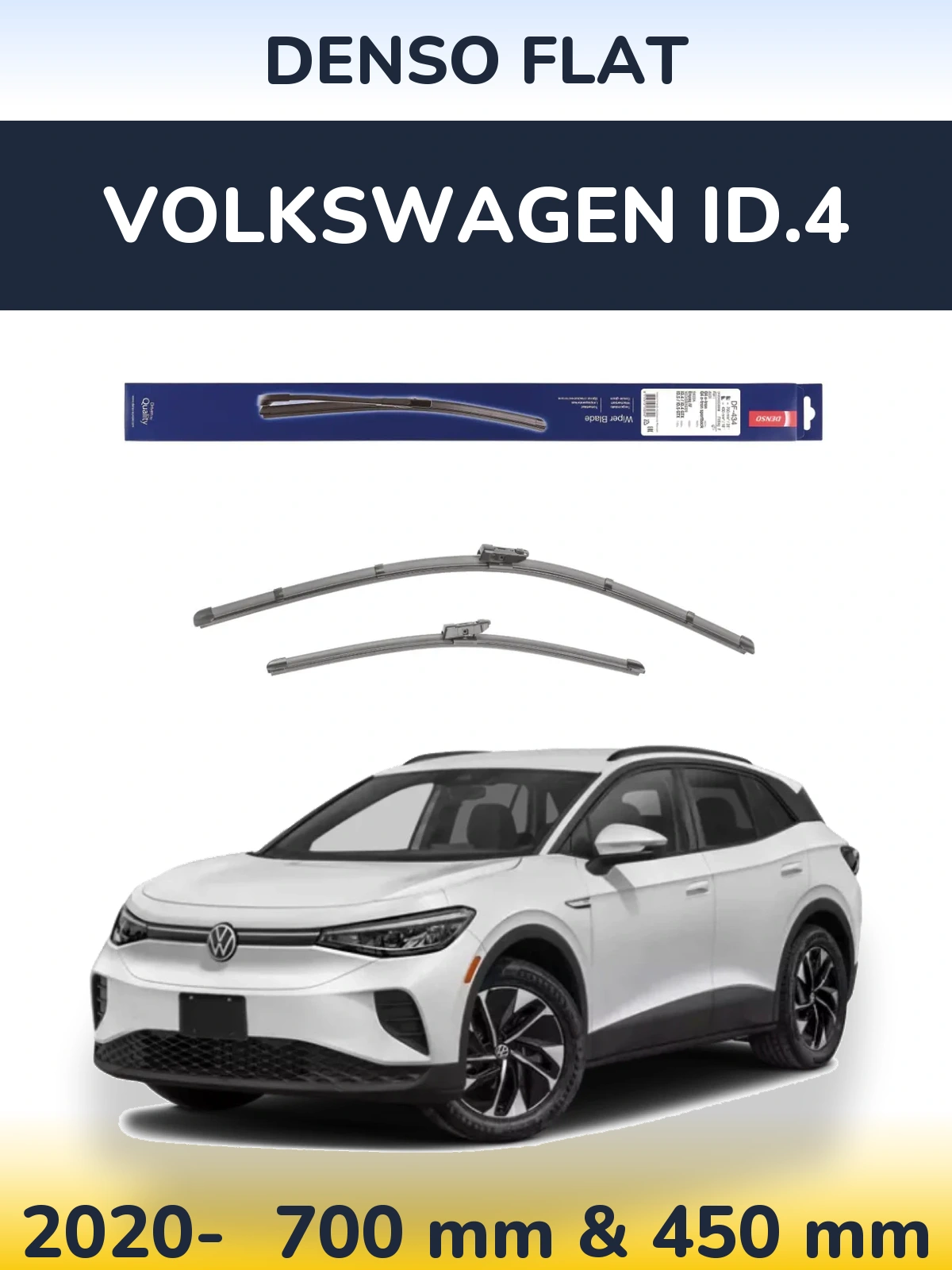 Komplet przednich wycieraczek Denso Flat 700 & 450 mm do Volkswagen ID.4 2020-2026