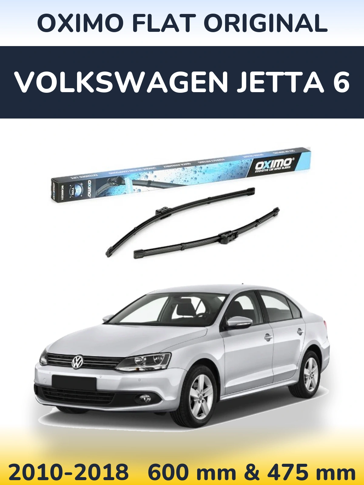 Komplet przednich wycieraczek Oximo Flat Original 600 & 475 mm do Volkswagen Jetta 6 2010-2018