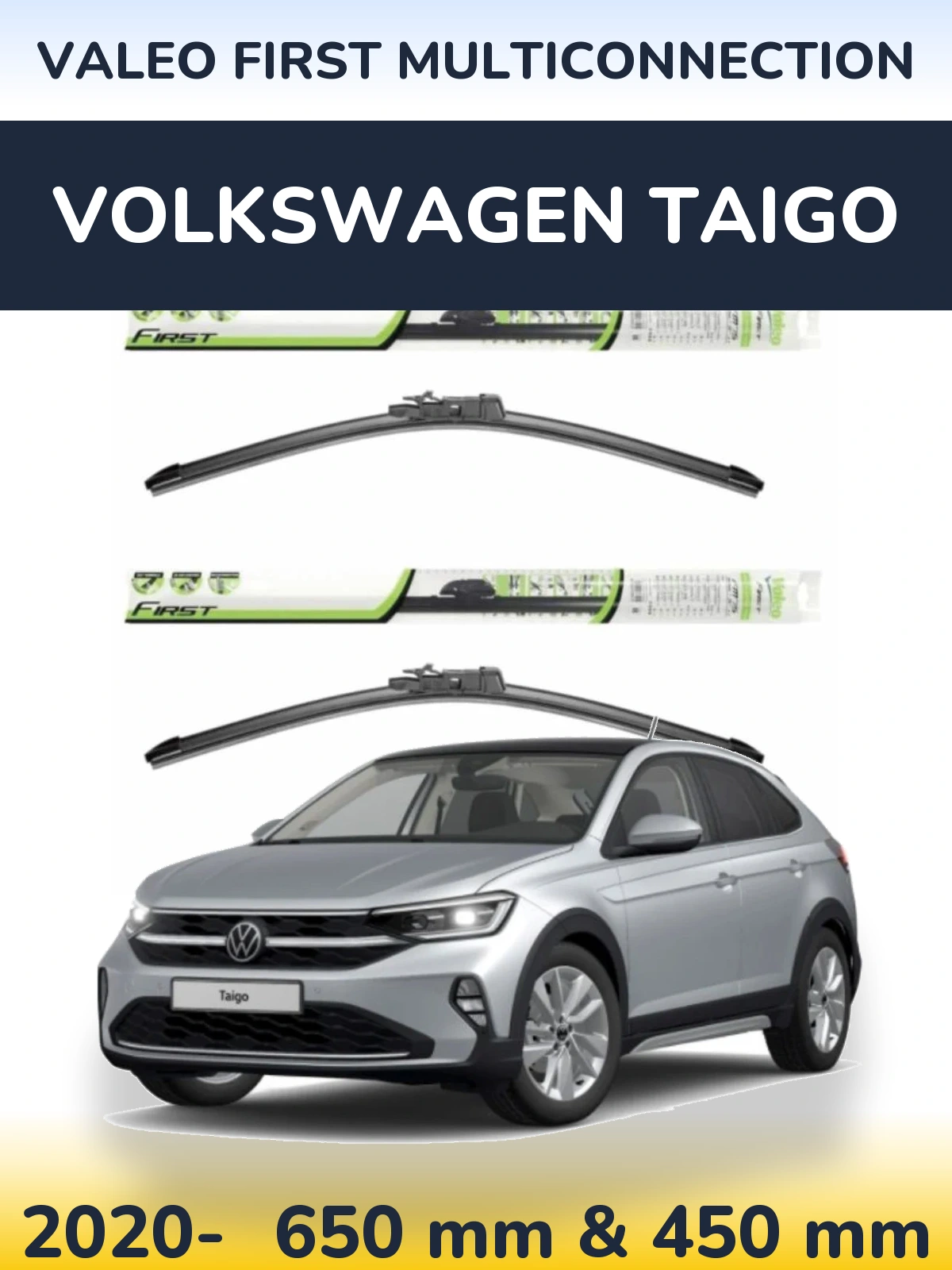 Komplet przednich wycieraczek Valeo First MultiConnection 650 & 450 mm do Volkswagen Taigo 2020-2026