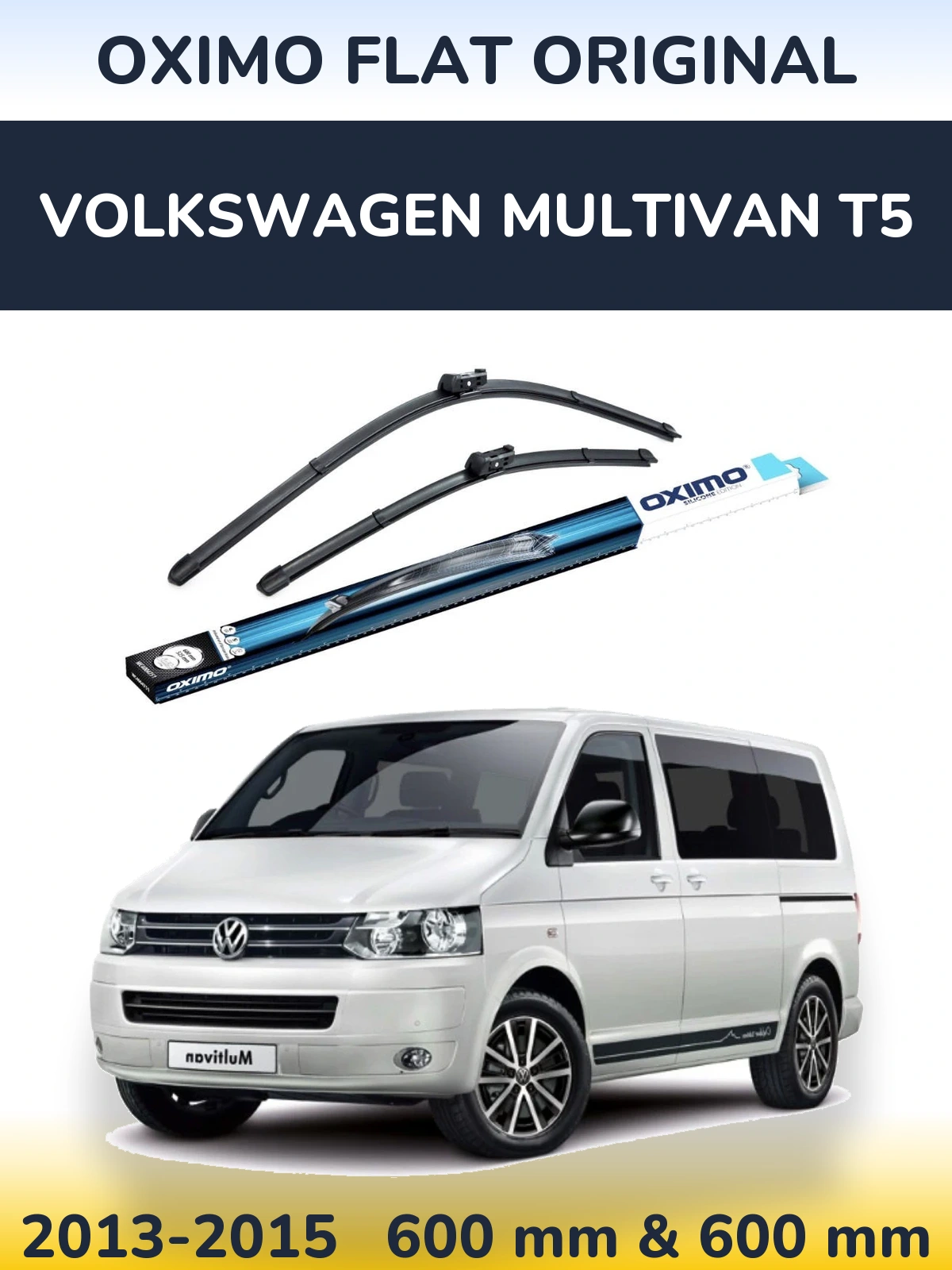 Komplet przednich wycieraczek Oximo Flat Original 600 & 600 mm do Volkswagen Multivan T5 2013-2015