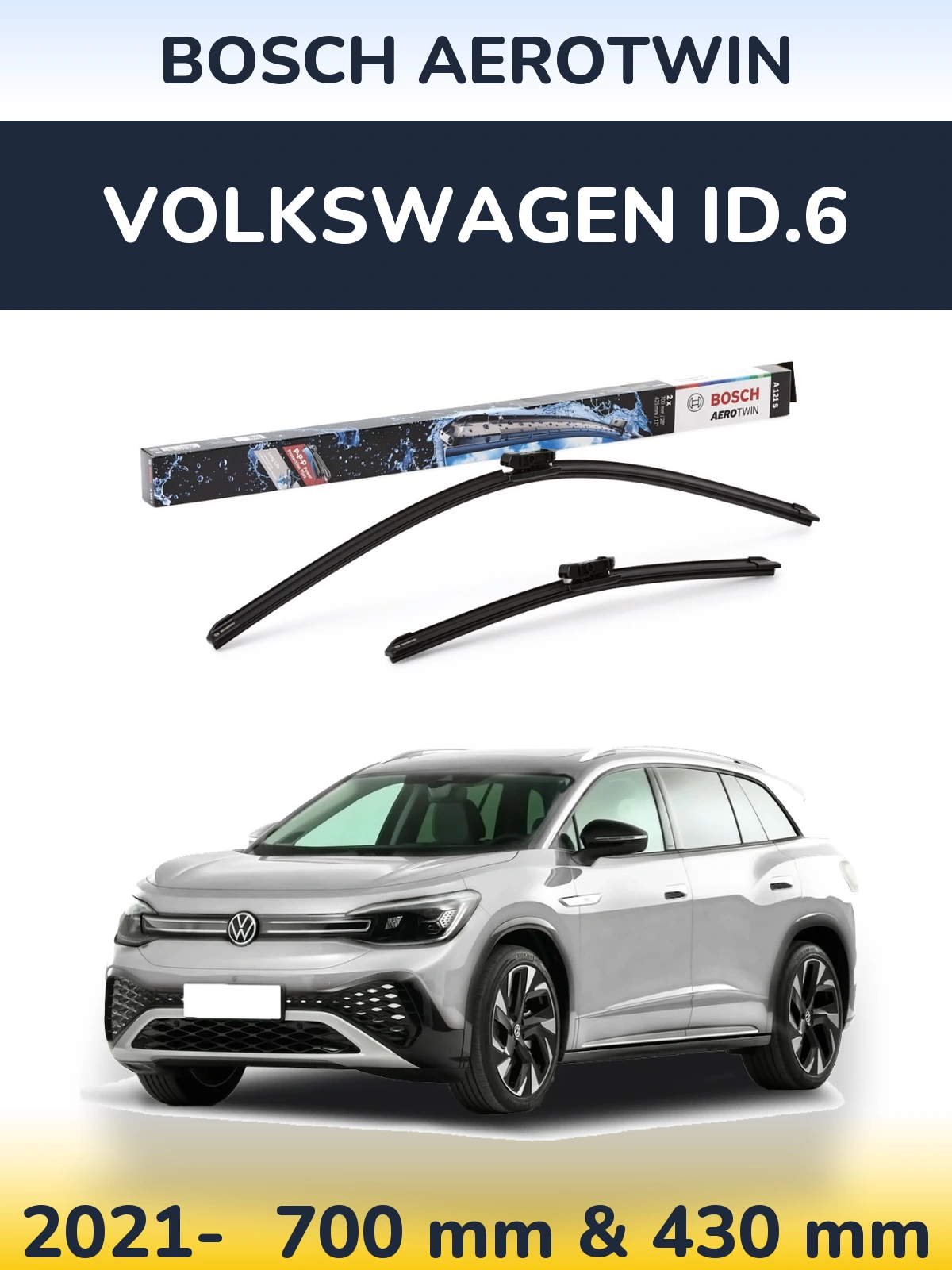 Komplet przednich wycieraczek BOSCH AeroTwin 700 & 425 mm do Volkswagen ID.6 2021-2026