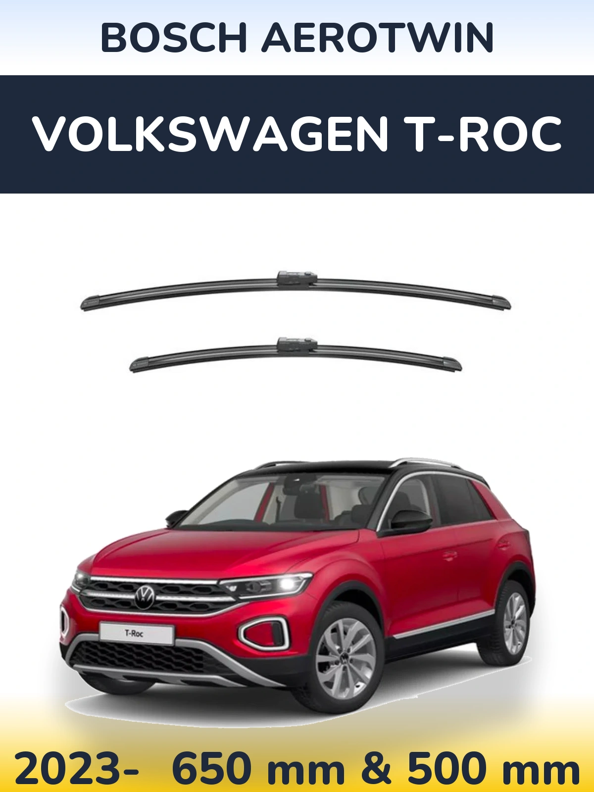 Komplet przednich wycieraczek BOSCH AeroTwin 650 & 500 mm do Volkswagen T-Roc 2023-2026