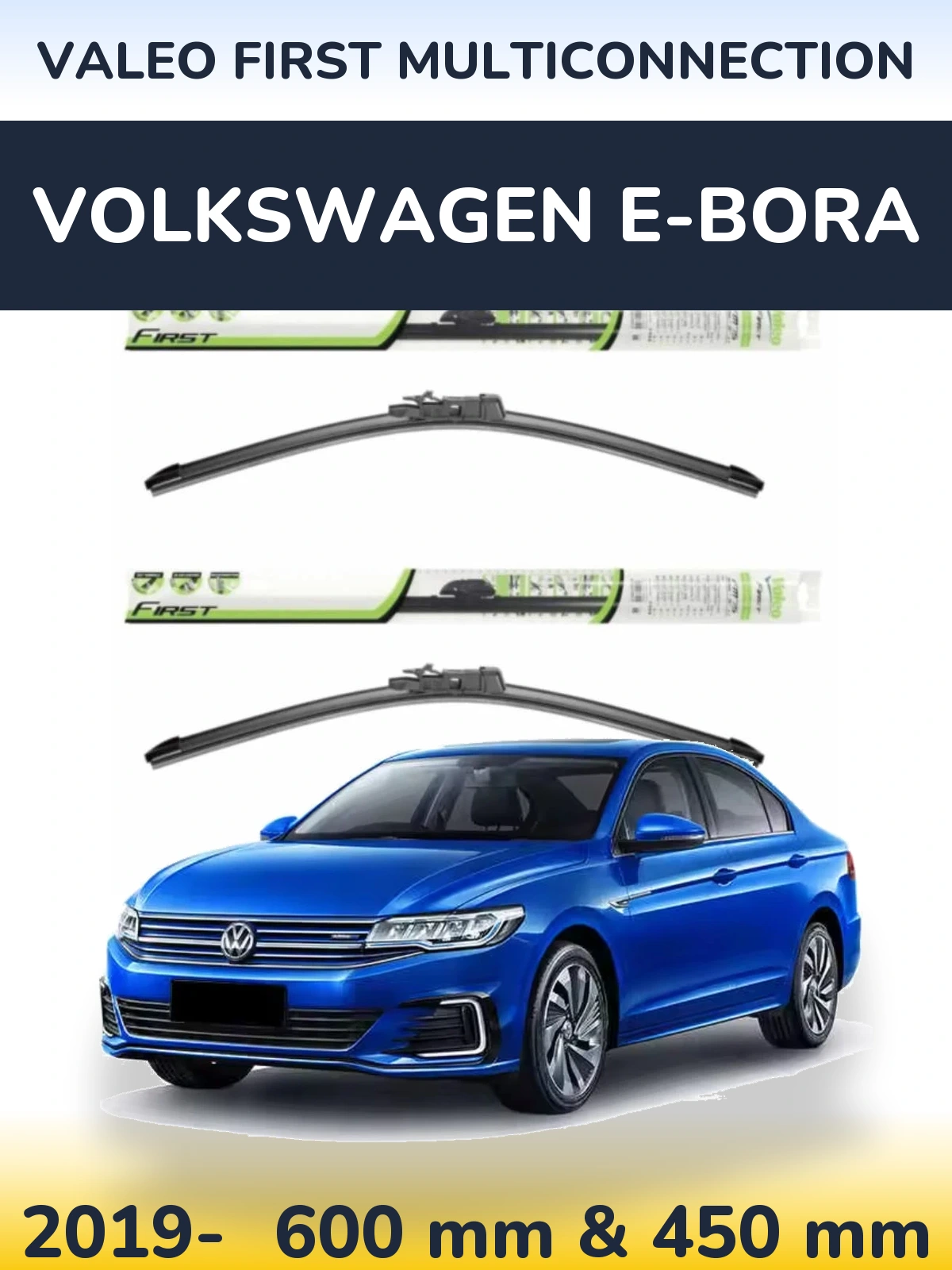 Komplet przednich wycieraczek Valeo First MultiConnection 600 & 450 mm do Volkswagen e-Bora 2019-2026