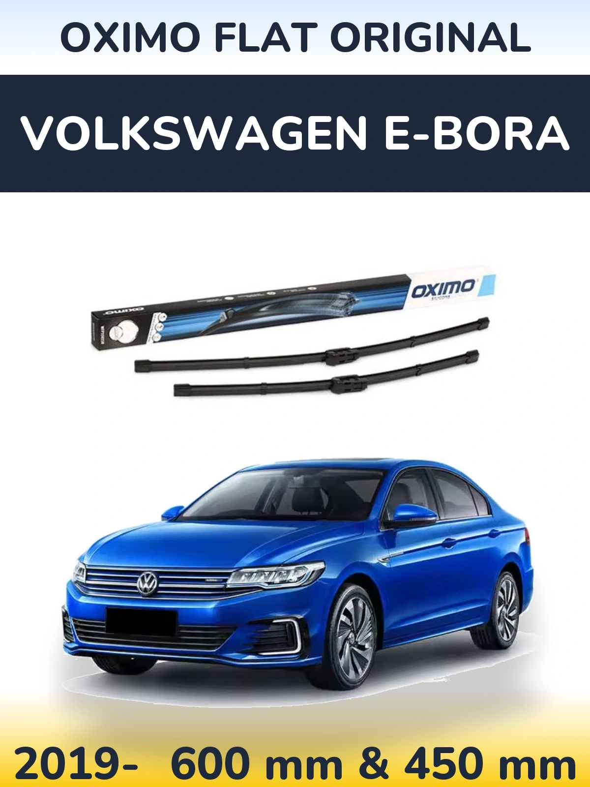 Komplet przednich wycieraczek Oximo Flat Original 600 & 450 mm do Volkswagen e-Bora 2019-2026