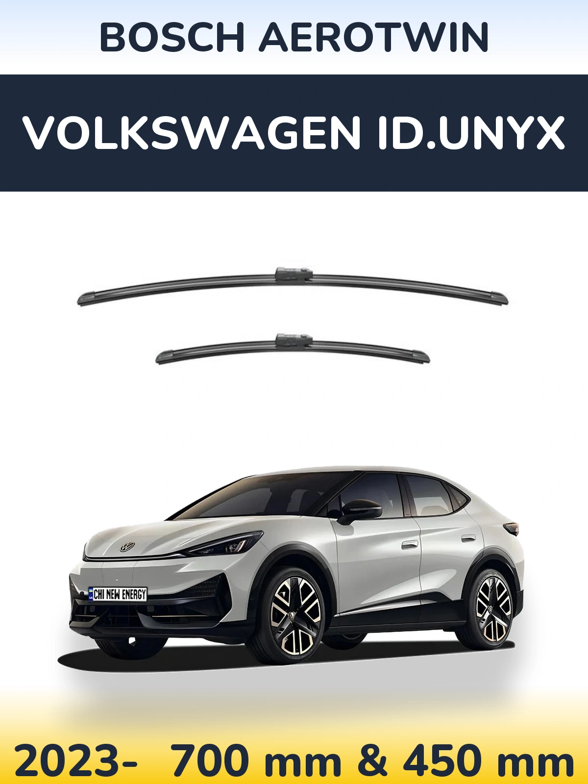 Komplet przednich wycieraczek BOSCH AeroTwin 700 & 450 mm do Volkswagen ID.UNYX 2023-2026