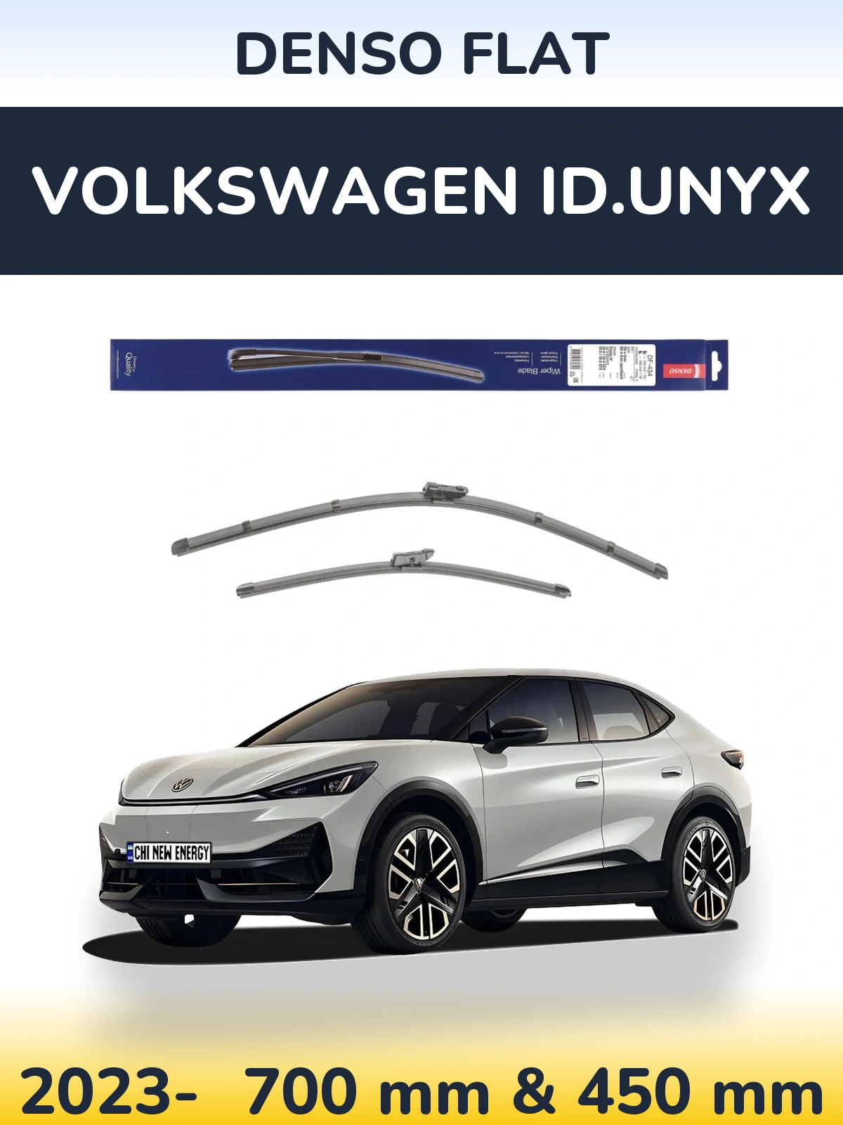 Komplet przednich wycieraczek Denso Flat 700 & 450 mm do Volkswagen ID.UNYX 2023-2026