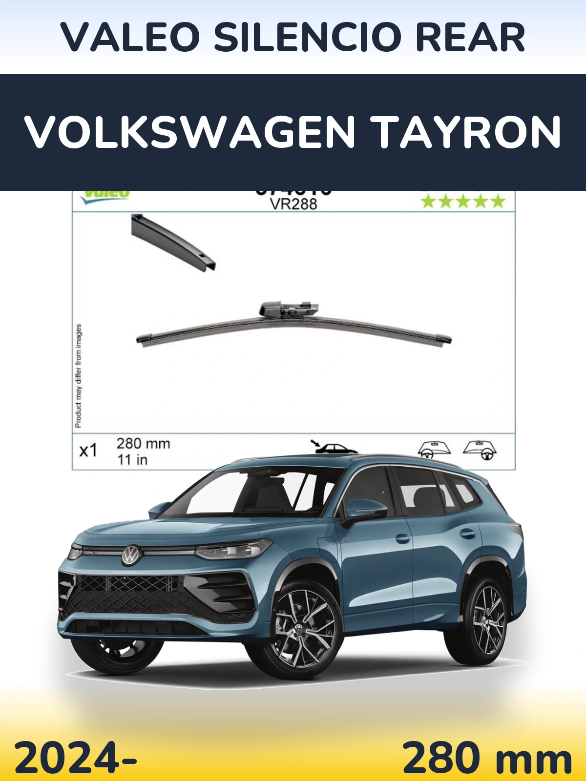 Задний дворник Valeo Silencio Rear 280 мм для Volkswagen Tayron 2024-2026