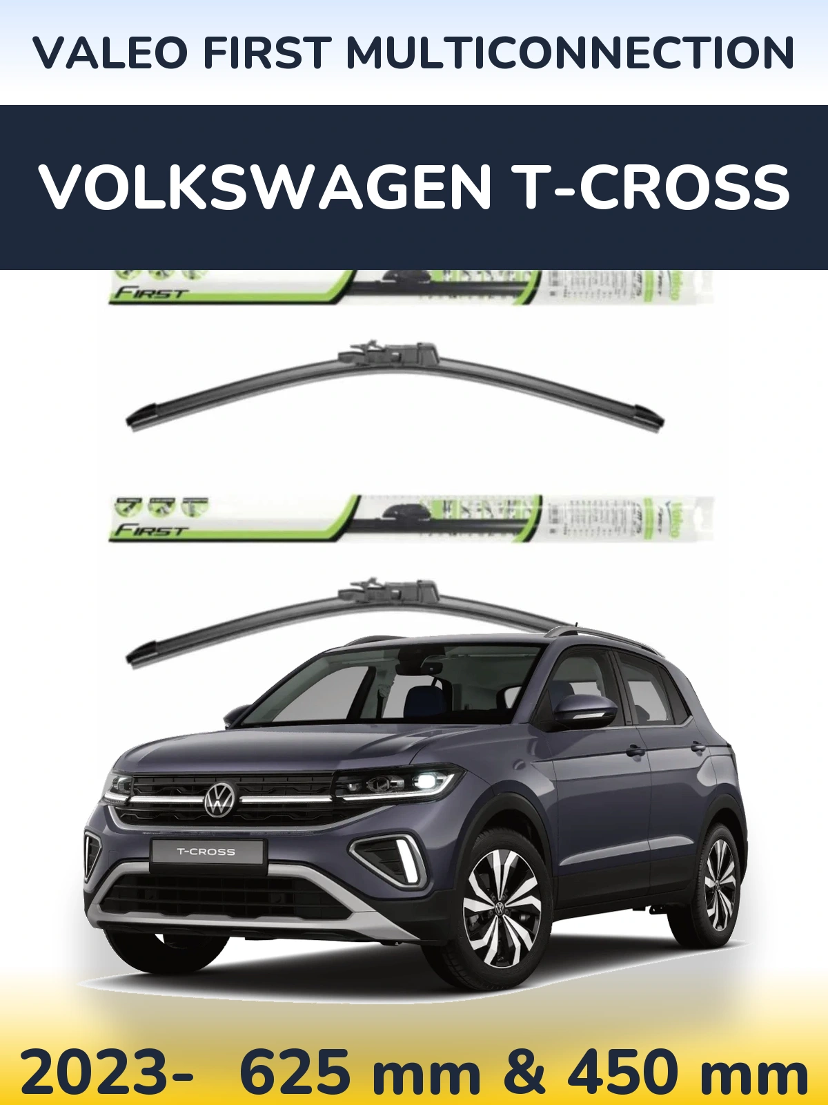 Komplet przednich wycieraczek Valeo First MultiConnection 600 & 450 mm do Volkswagen T-Cross 2023-2026